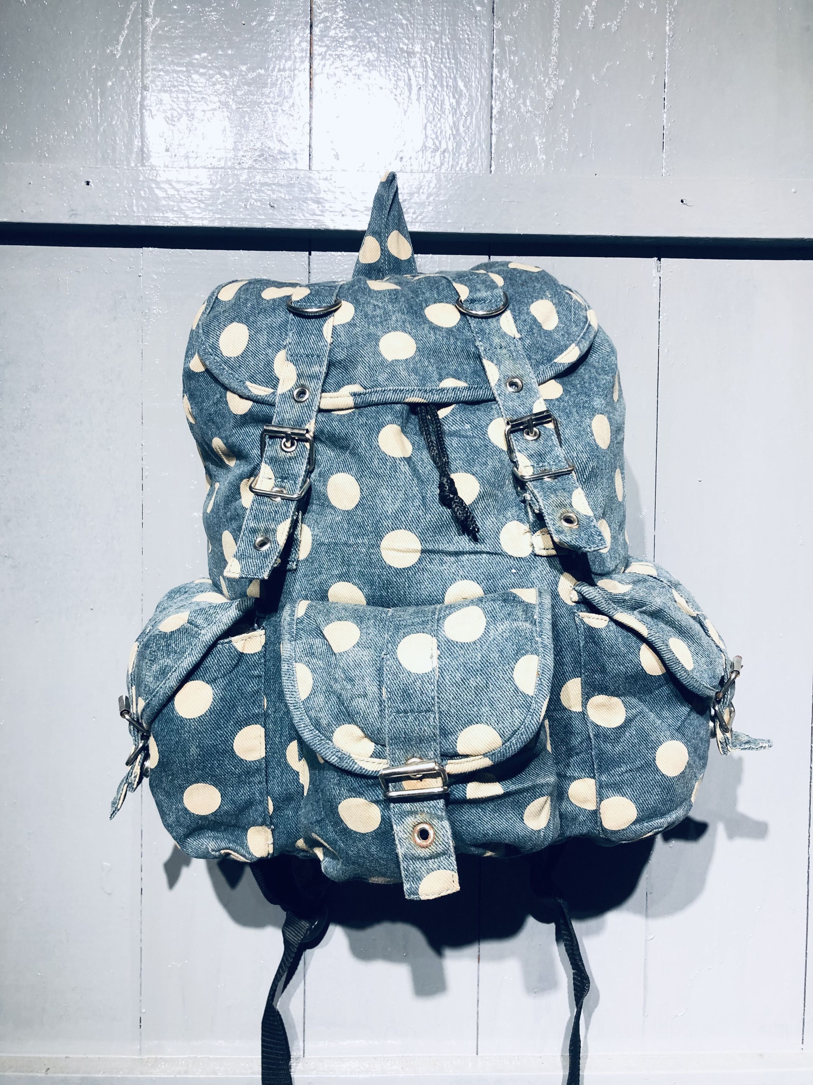 Japanese Brand Japanese Polkadot Multipocket Outside Style Backpack Size ONE SIZE - 3 Thumbnail