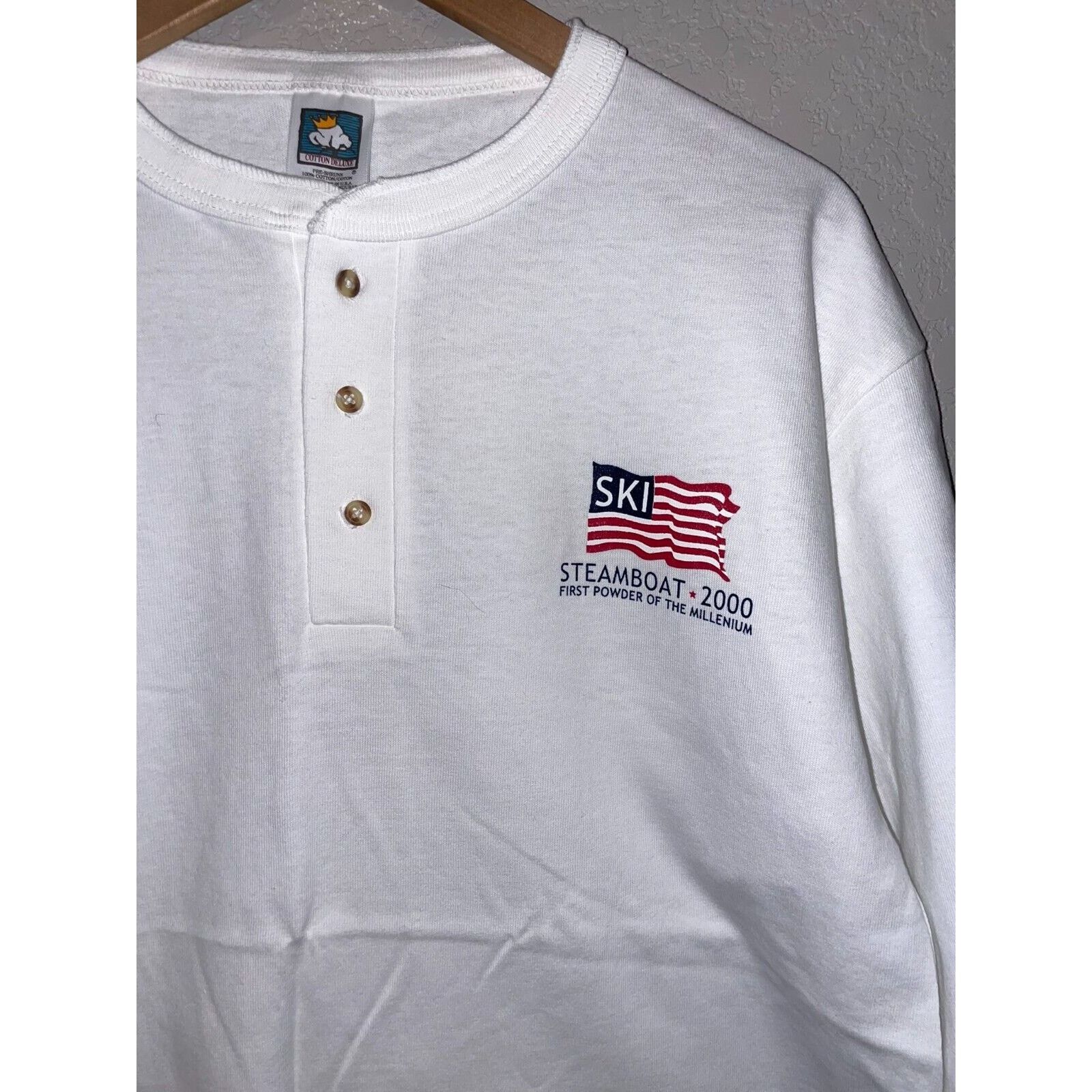 Anvil 2000 Y2K Steamboat Ski First Powder Of The Millenium Shirt L Size US L / EU 52-54 / 3 - 2 Thumbnail