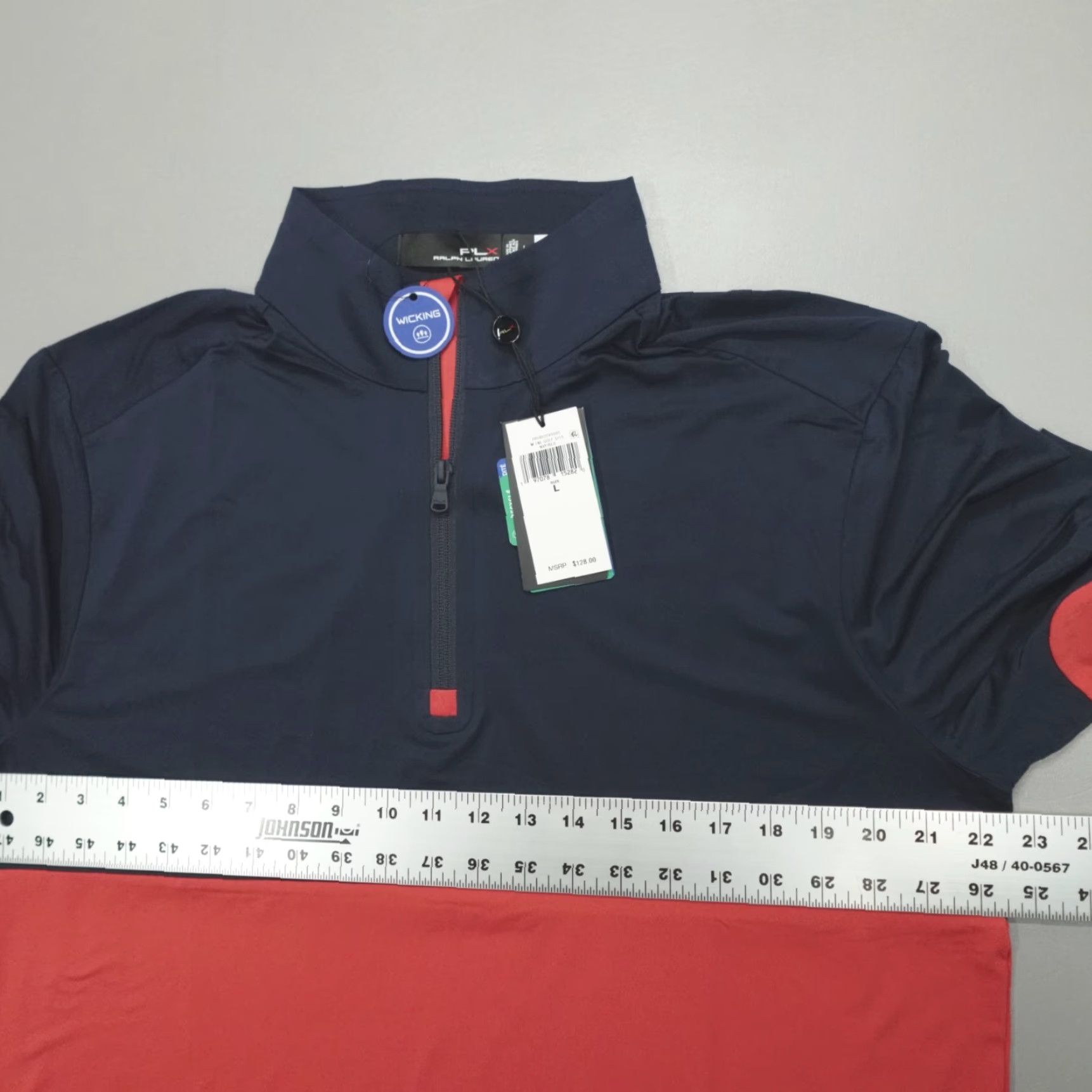 RLX Ralph Lauren RLX Ralph Lauren Performance Half-Zip Pullover Navy Red Men’s L Pullover Size US L / EU 52-54 / 3 - 5 Thumbnail