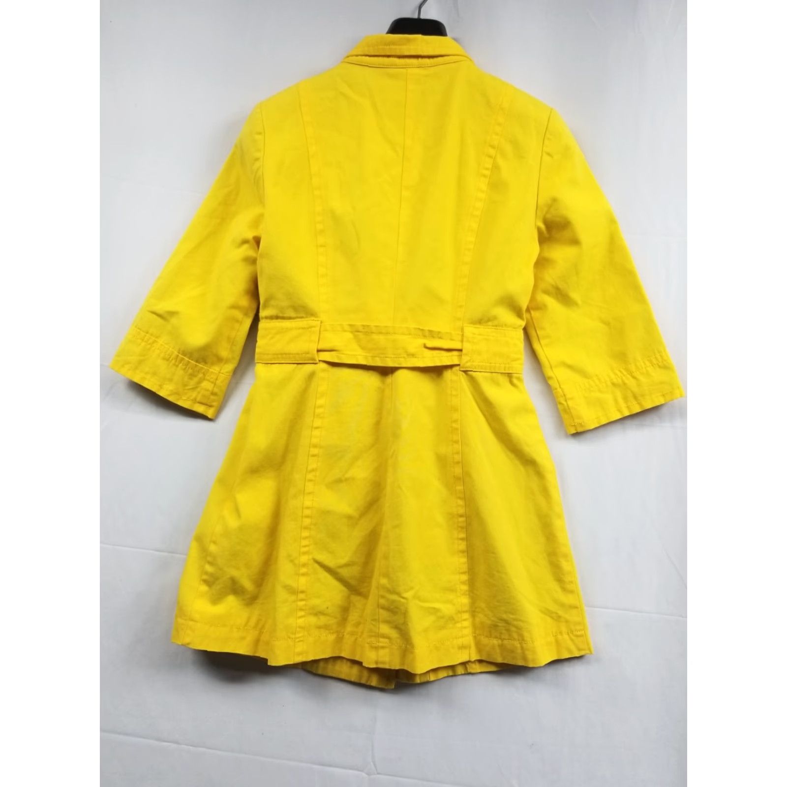Vintage Anthropologie Tulle Jacket Double Breasted Lined Belted Coat Yellow Medium Pics Size M / US 6-8 / IT 42-44 - 2 Thumbnail