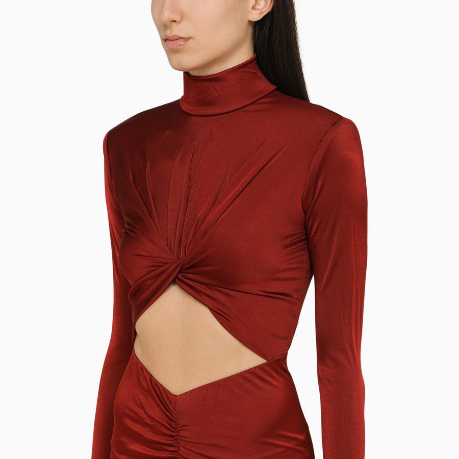 THE ANDAMANE o1d2blof1024 Midi Dress In Red Size XS / US 0-2 / IT 36-38 - 4 Thumbnail