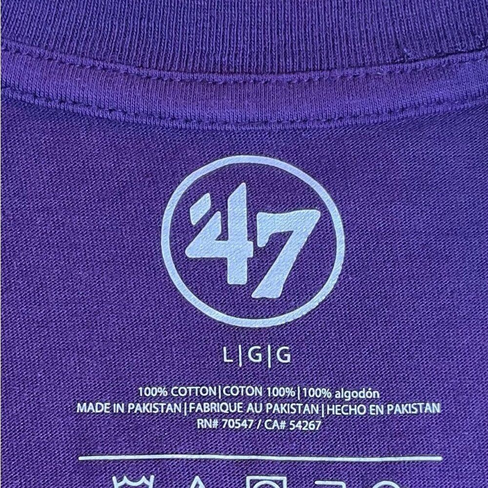 47 ‘47 LAKERS BASKETBALL Short Sleeve T-Shirt Crew Neck Purple Size US L / EU 52-54 / 3 - 4 Thumbnail