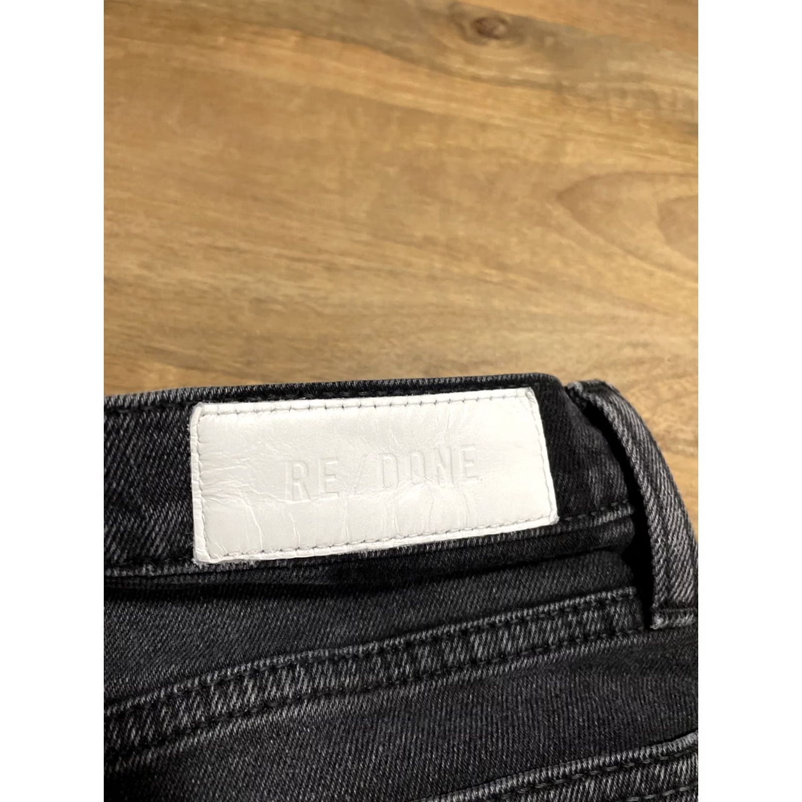 RE/DONE RE/DONE 70s Stovepiper Jeans Womens 32x26 High Rise Straight Black Denim Jeans Size 24" / US 00 / IT 34 - 4 Thumbnail