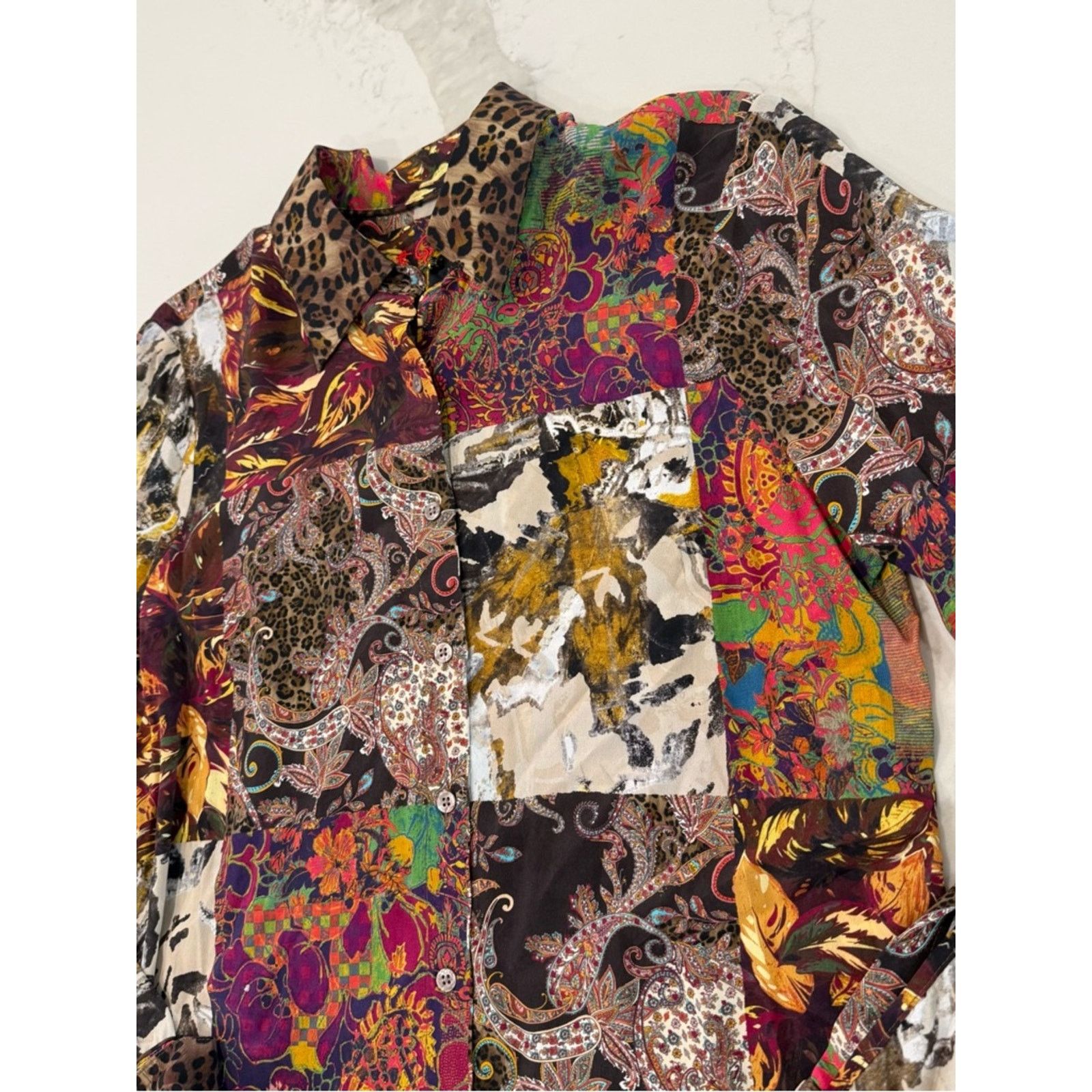 Robert Graham Robert Graham GabrielaPrint SilkBlend Shirt Womens Small Size S / US 4 / IT 40 - 10 Thumbnail