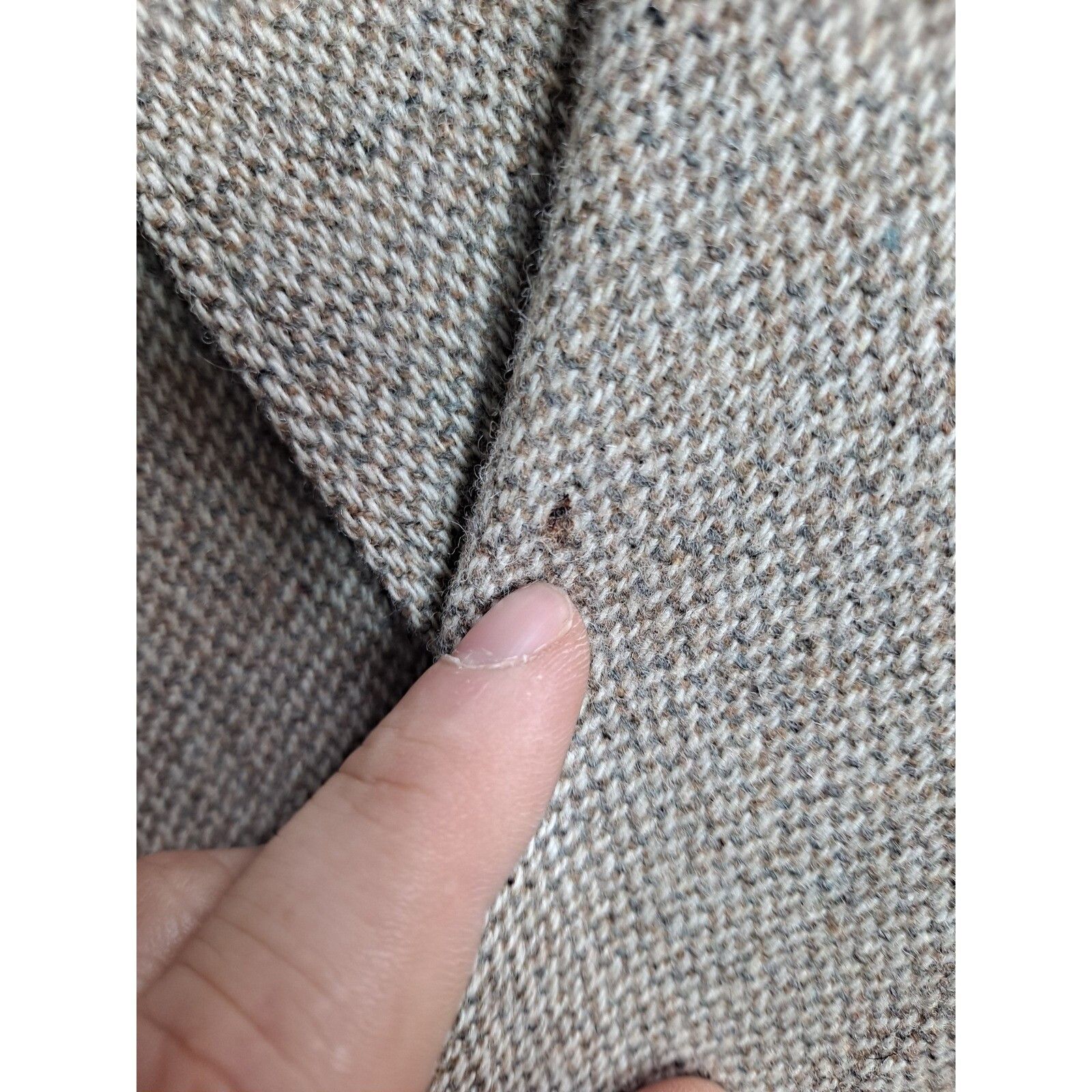 Other High Noon Tweed Blazer Brown Suede Patch Sport Coat Herringb Size 50R - 6 Thumbnail