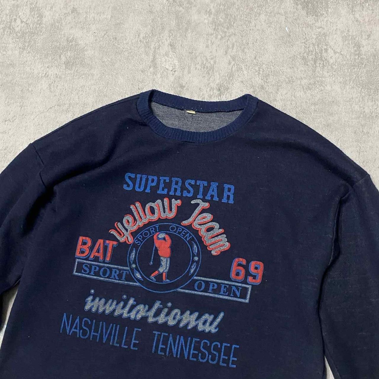 Other Navy blue vintage 90s crewneck sweatshirt with yellow Size US L / EU 52-54 / 3 - 2 Thumbnail