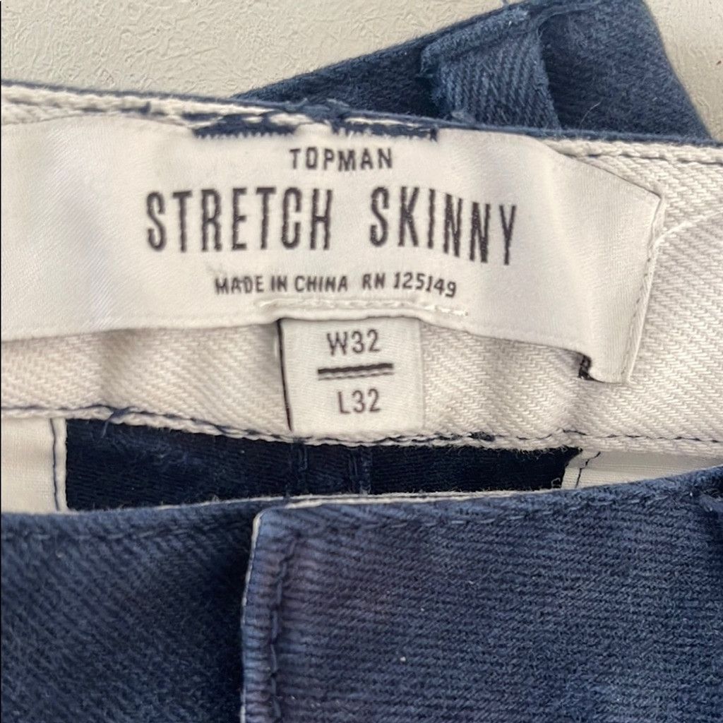 Topman Topman stretch skinny Men's Blue Jeans Size US 32 / EU 48 - 2 Thumbnail