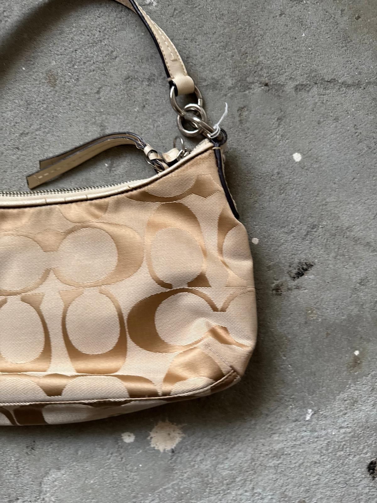 Coach Coach Signature Stripe Shoulder Bag Beige/Cream Size ONE SIZE - 7 Thumbnail