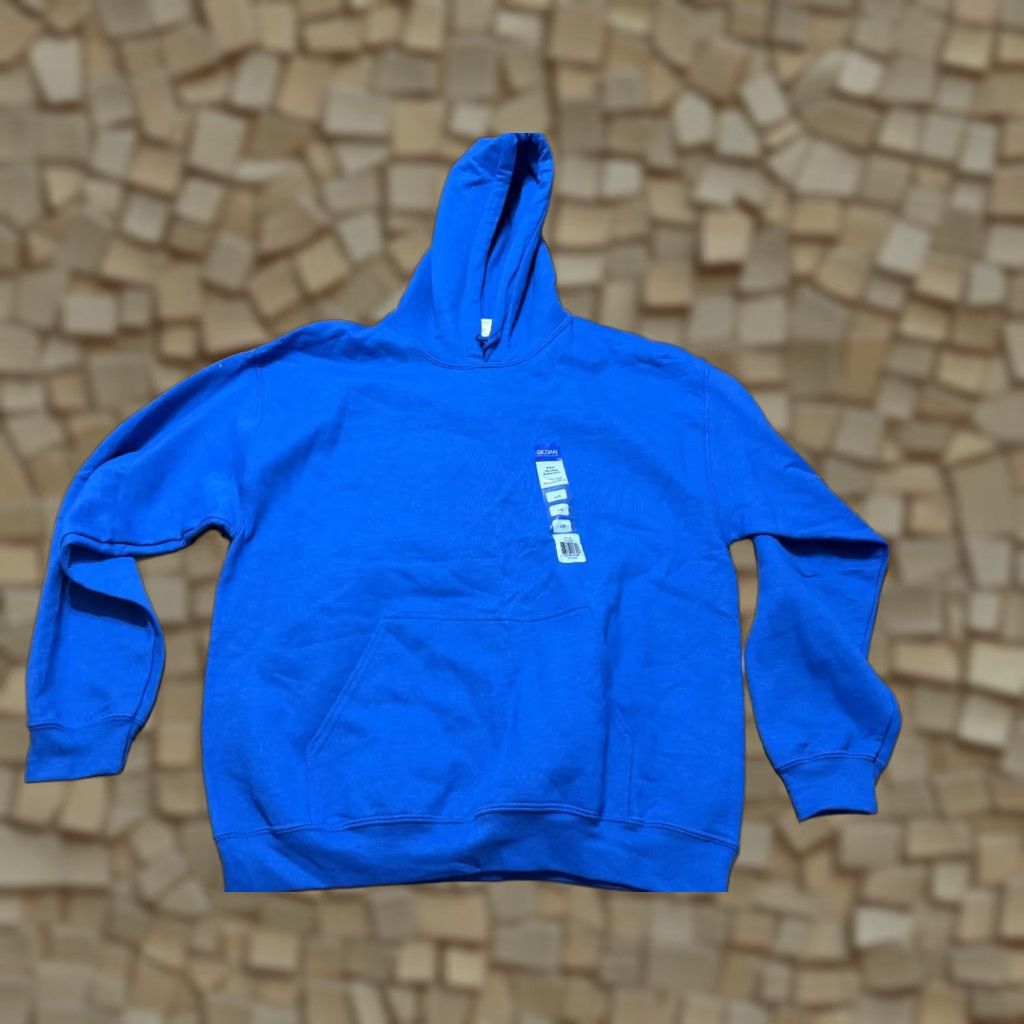 Gildan Gildan Sweatshirt, Men's Large, Blue, Pullover, Hooded, Long Sleeve, NWT, Solid, Fleece, Regular Fit Size US L / EU 52-54 / 3 - 1 Thumbnail