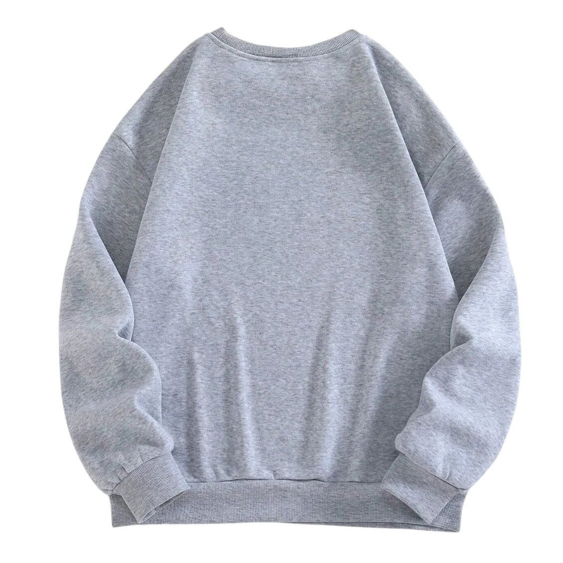 Shein No.7 Ball Print Round Neck Fleece Sweatshirt in Gray, Size M Size M / US 6-8 / IT 42-44 - 2 Thumbnail