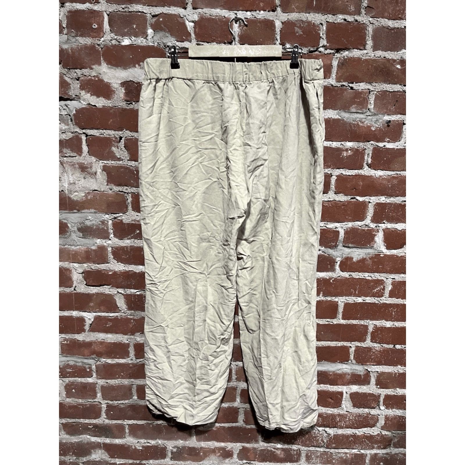 Coldwater Creek Coldwater Creek Womens Beige Linen Flowy Pull On Pant 1X Size 40" / US 18 - 2 Thumbnail