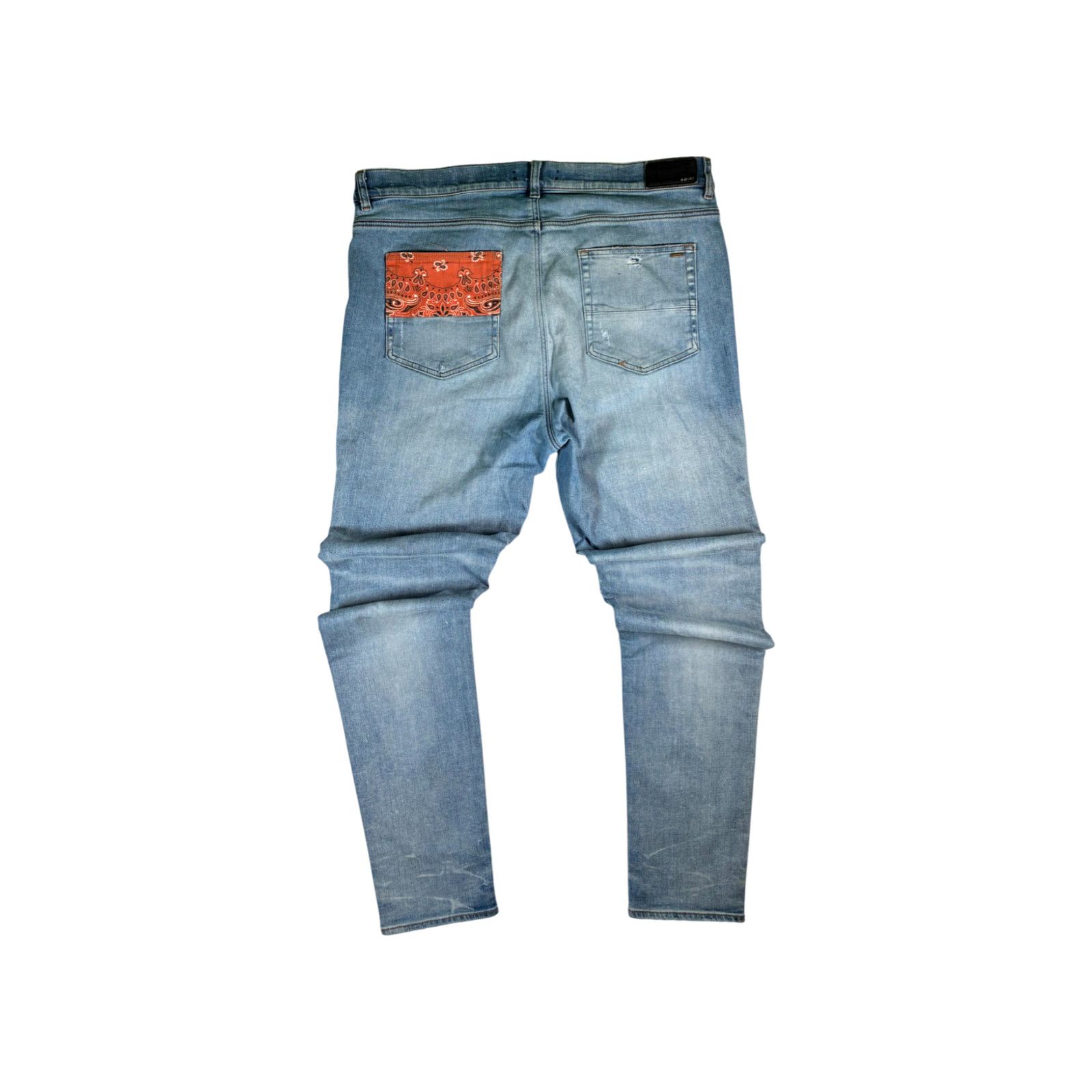 Amiri Amiri Paisley Patchwork Light Wash & Orange Jeans Size US 40 / EU 56 - 2 Thumbnail