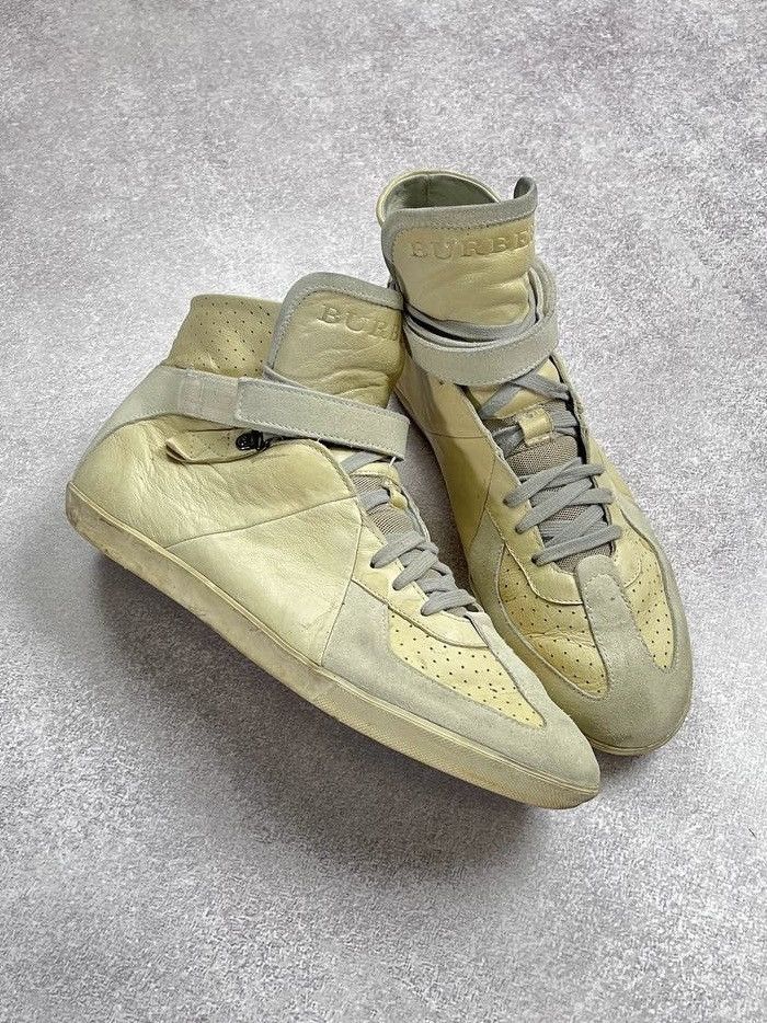 Burberry Grail❗️Burberry Hi-top Leather Margiela Style Sneakers 44 Size US 11 / EU 44 - 1 Thumbnail