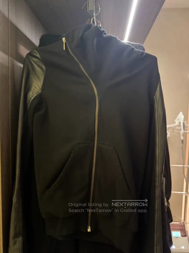 Rick Owens Rick Owens Dark Style Leather Sleeve Wizard Hat Sweatshirt Size US S / EU 44-46 / 1 - 1 Thumbnail
