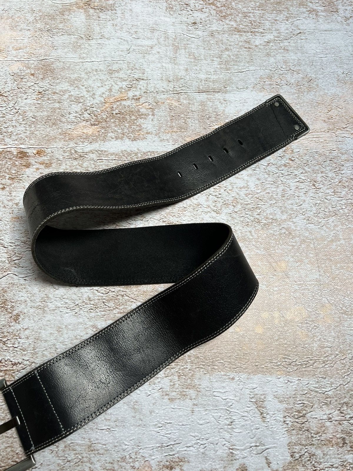 Vintage Vintage wide leather belt Size ONE SIZE - 3 Thumbnail