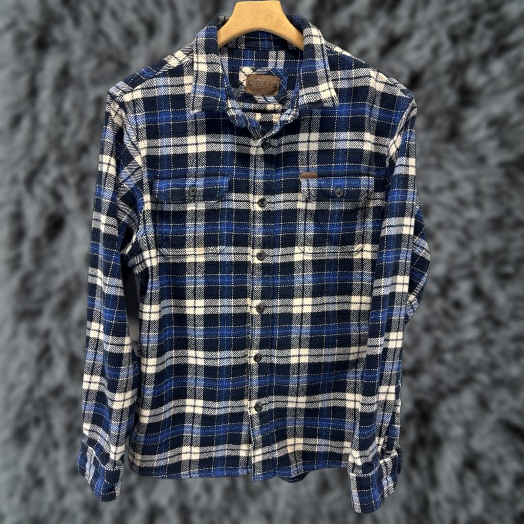 Orvis VINTAGE Orvis Heavyweight Flannel Shirt Jacket Shacket Men’s L Blue Plaid Outdoor Casual Workwear Size US L / EU 52-54 / 3 - 1 Thumbnail