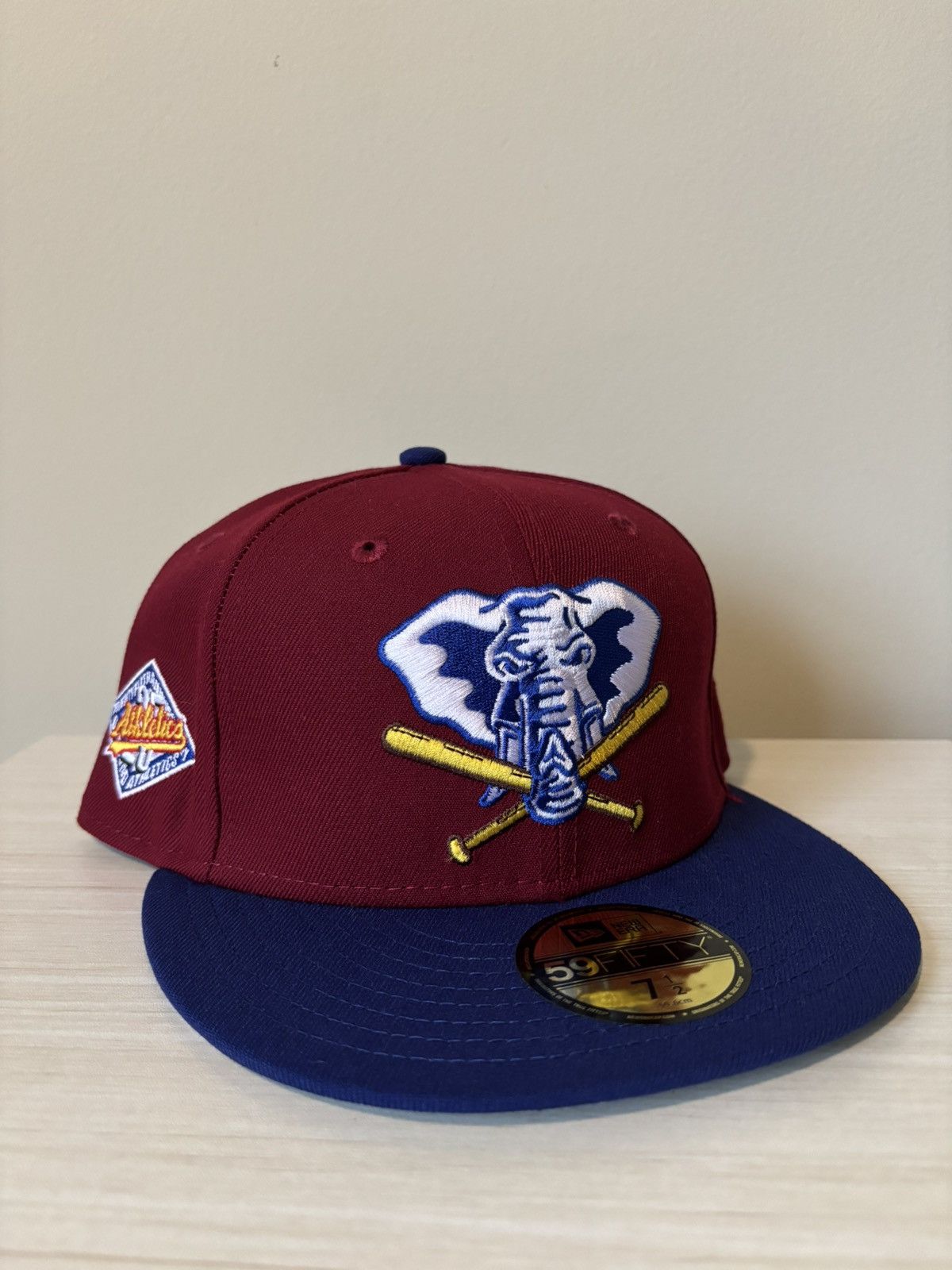 Hat Club Oakland A’s Fitted Size 7 1/2 Sangria Hatclub Size ONE SIZE - 1 Thumbnail