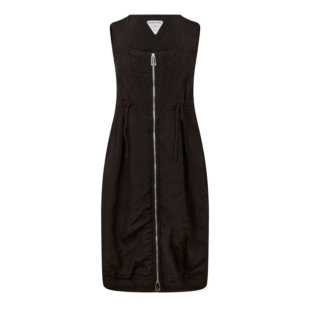 Bottega Veneta Bottega Veneta Drawstring V-Neck Midi A-Line Dress Size S / US 4 / IT 40 - 2 Thumbnail
