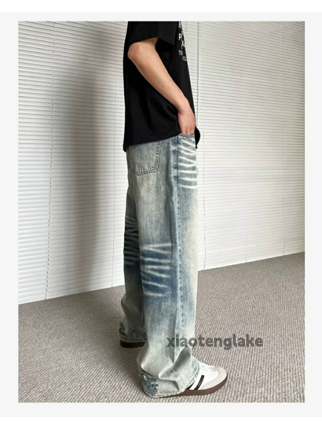 Jean × Vintage washed faded loose baggy skate hiphop jeans Size US 32 / EU 48 - 3 Thumbnail