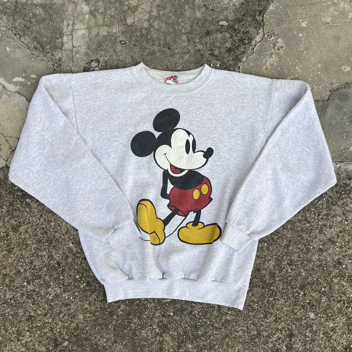 Mickey Mouse × Vintage Vintage 90s Mickey mouse grey sweatshirt Size US S / EU 44-46 / 1 - 1 Thumbnail