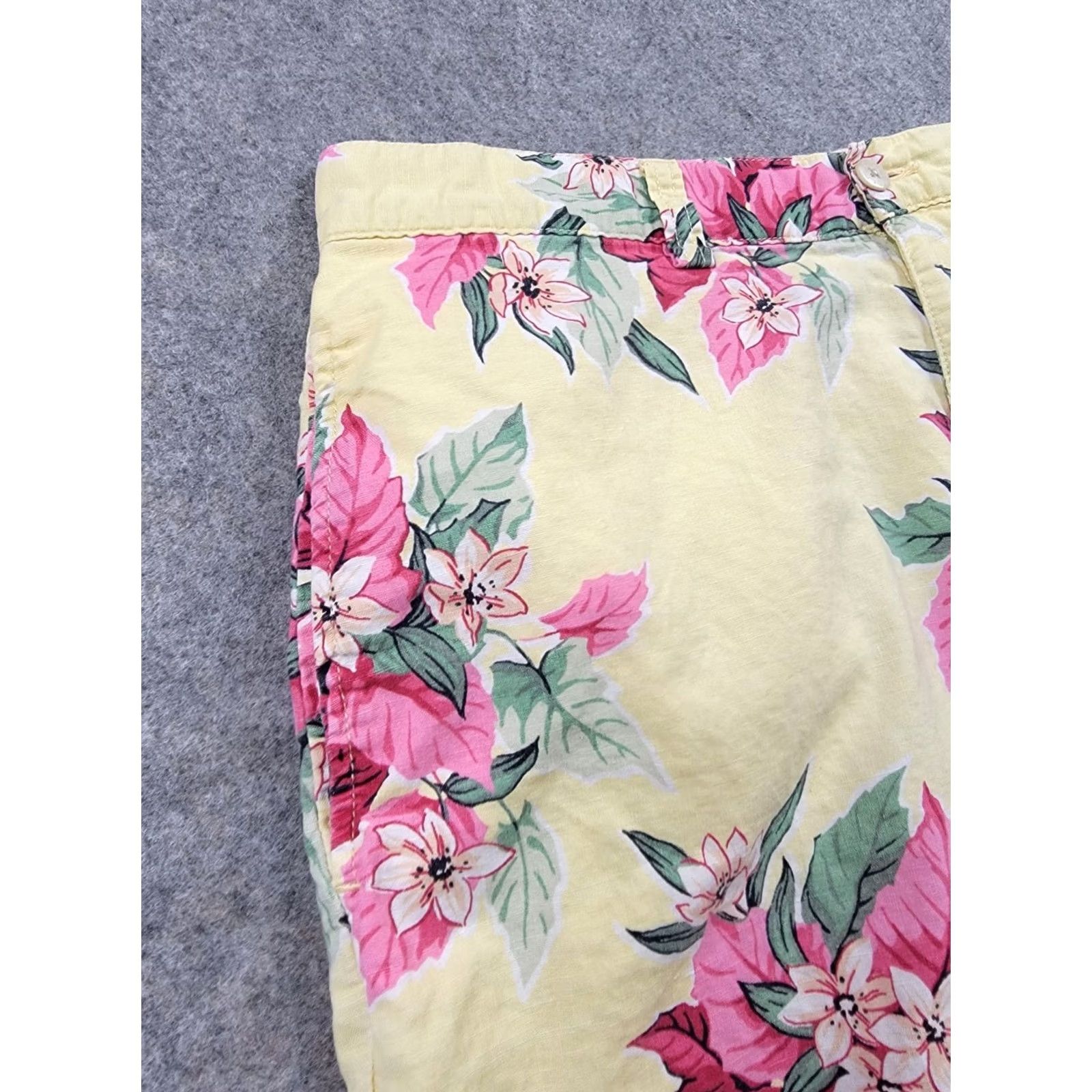 Ralph Lauren Polo Golf Gordon Shorts Mens 35 Yellow Floral Cotton Linen Chino Zip Pockets Stylish Casual Summer Vintage: No Size US S / EU 44-46 / 1 - 7 Thumbnail
