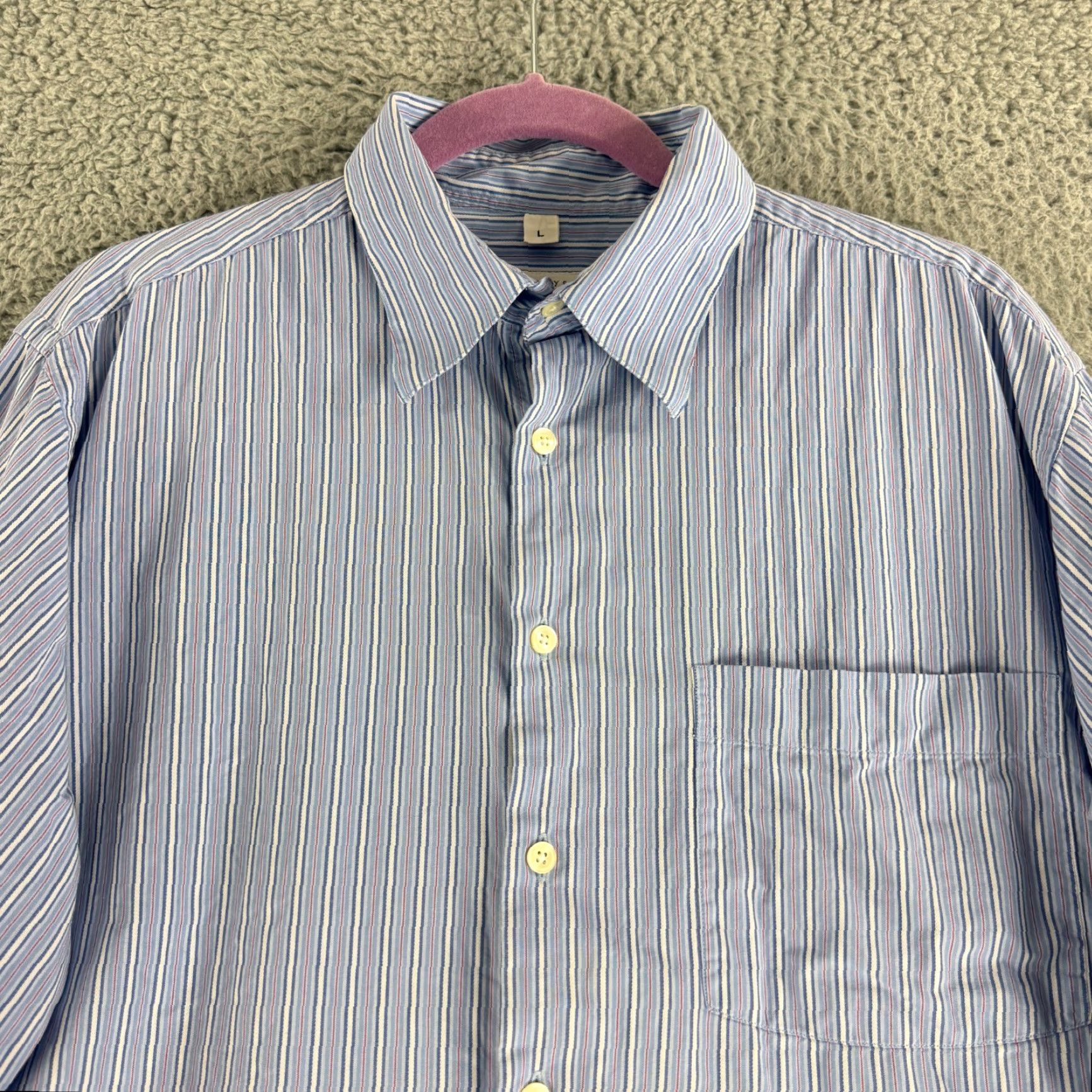 Vintage VINTAGE Barneys New York Button-Up Shirt Mens Large Blue Striped Long Sleeve Size US L / EU 52-54 / 3 - 2 Thumbnail
