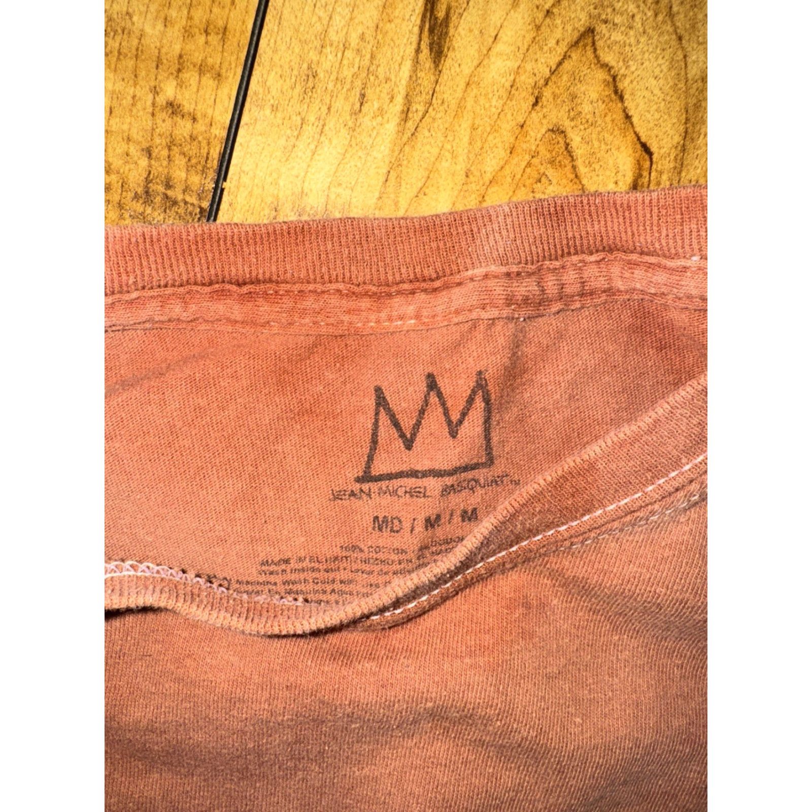 Vintage Jean-Michel Basquiat Crown Dinosaur Graphic T-Shirt Red Men’s Medium 18x25 Size US M / EU 48-50 / 2 - 3 Thumbnail
