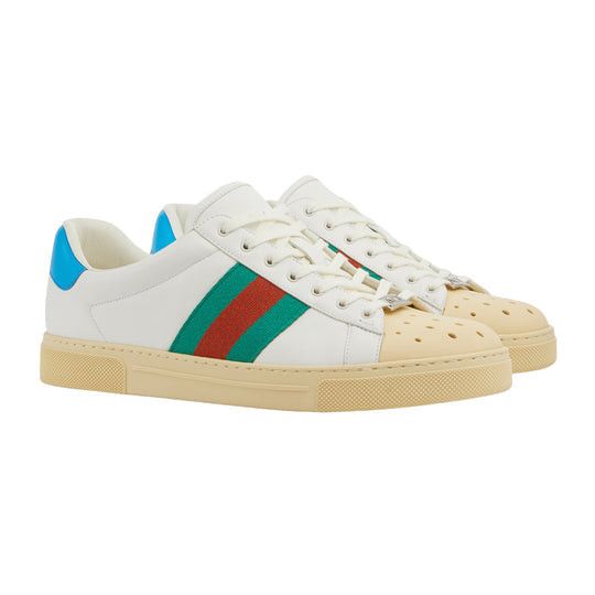 Gucci Gucci Ace Web Leather Sneakers SIZE 8 Size ONE SIZE - 1 Thumbnail