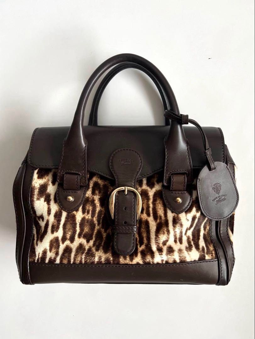 バッグ GUCCI HAIR CALF LEATHER BOSTON HAND BAG Gucci Unisex Haircalf Boston Bag Leather Flap Handle