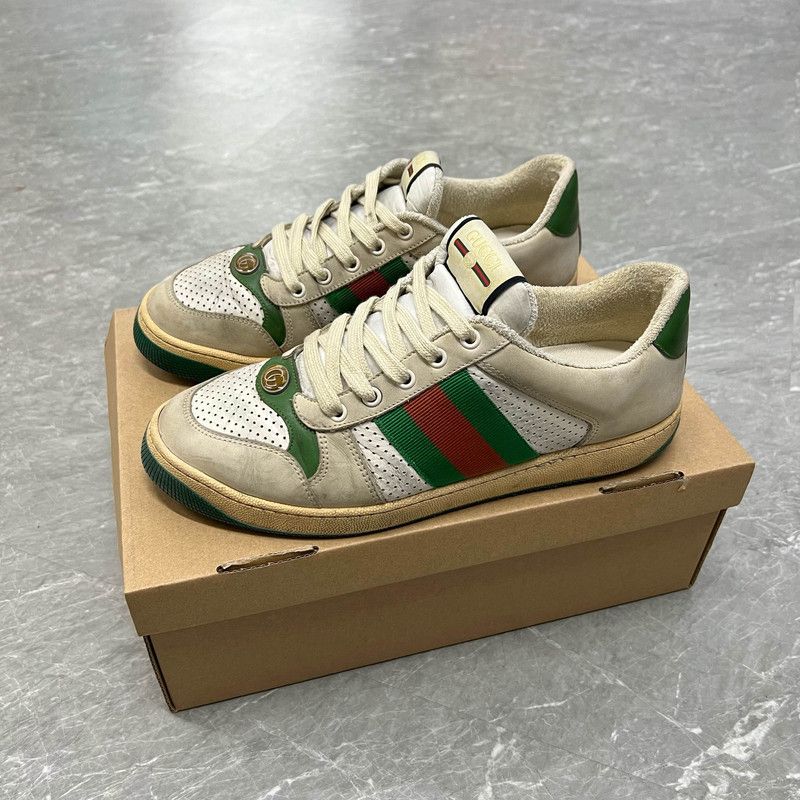 Gucci Gucci Screener Fashion Sneakers in Gray Green 0079 Size US 8 / EU 41 - 1 Thumbnail