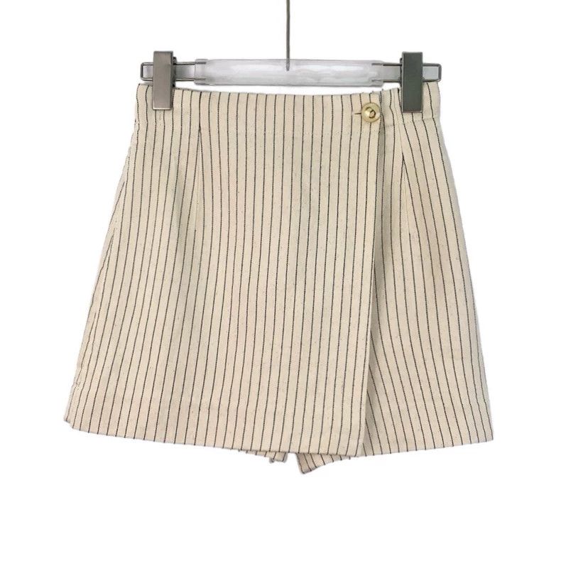 Dior Dior Beige CD button decoration cotton striped casual shor Size 42" / US 20 - 1 Thumbnail