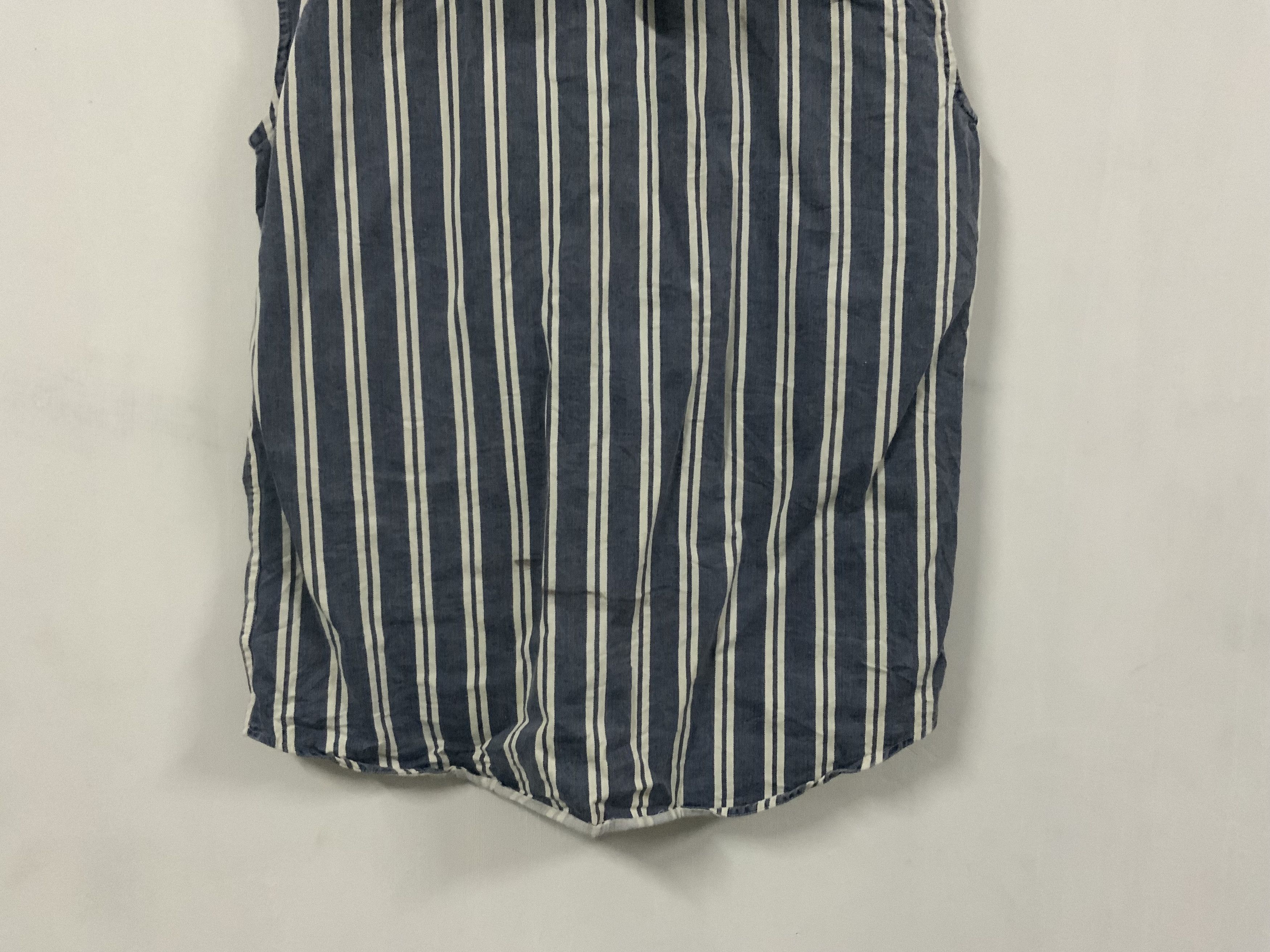 Japanese Brand Milacosta Japan Striped Indigo Hoodie Sleeveless Size US M / EU 48-50 / 2 - 6 Thumbnail