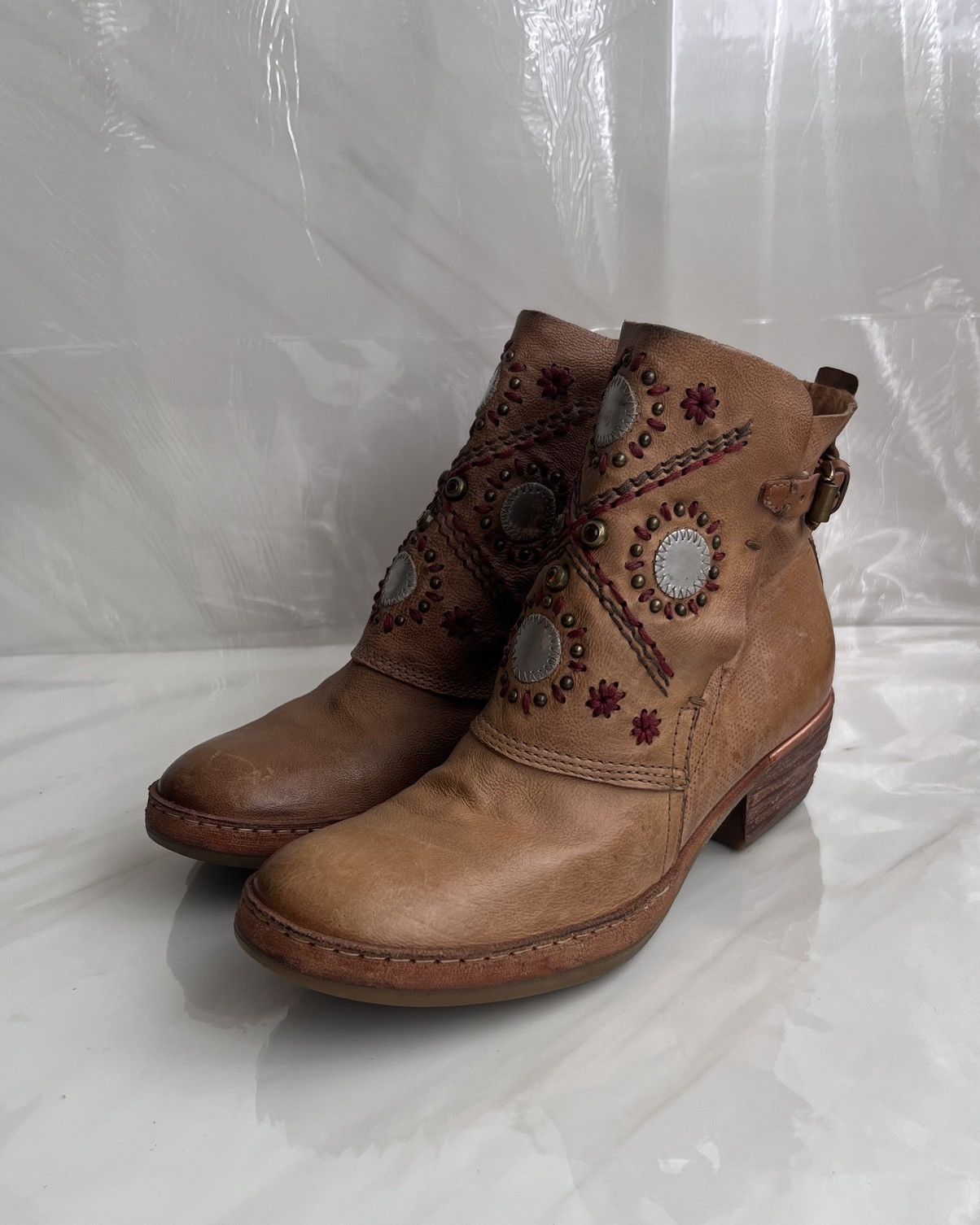 A.S.98 As 98 Airstep Zipper Boho Biker brown distressed boot Size US 8 / IT 38 - 3 Thumbnail