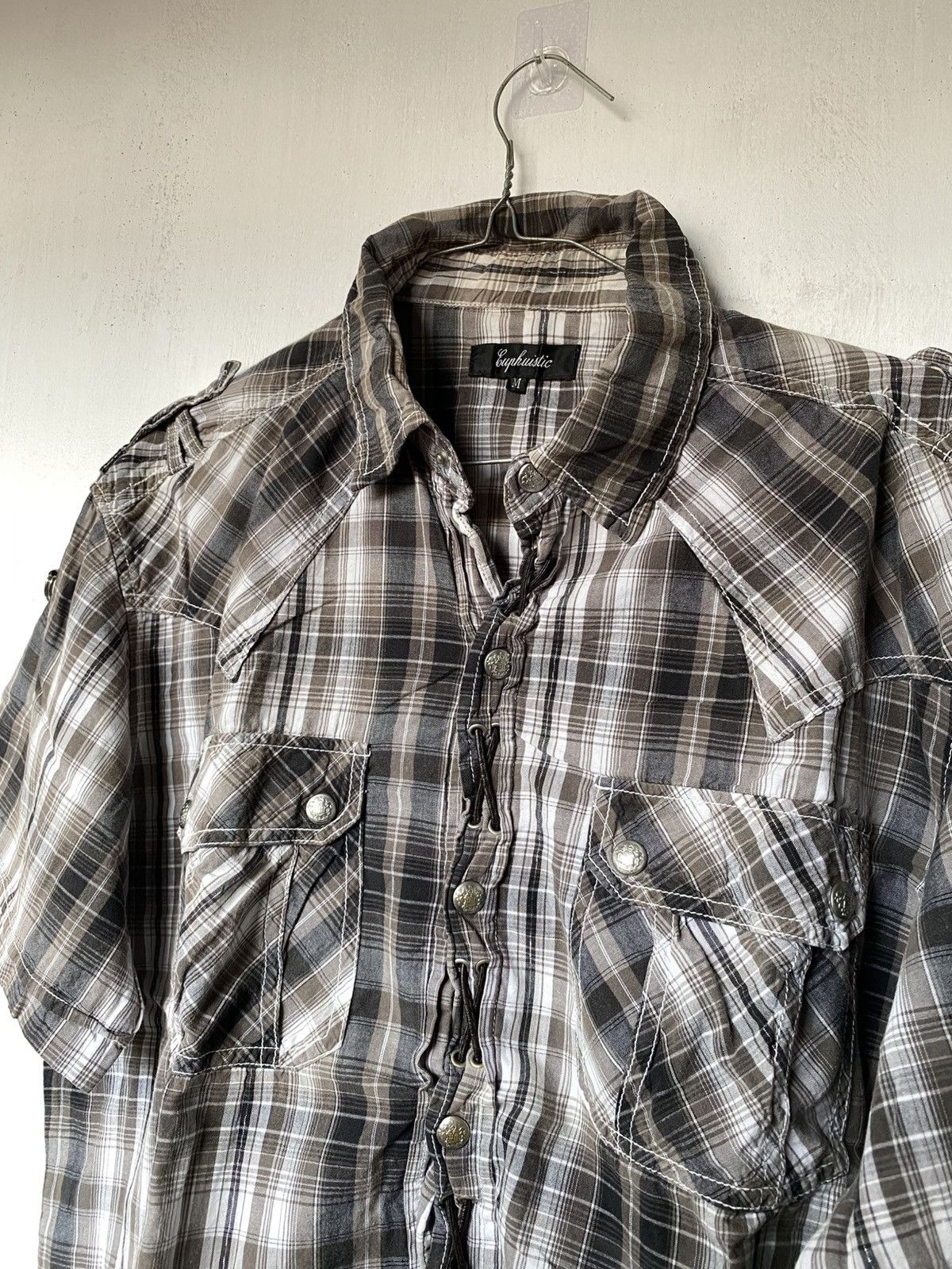 If Six Was Nine × Japanese Brand × Le Grande Bleu (L.G.B.) Euphuistic Western Lace Boxy Button Shirt Size US M / EU 48-50 / 2 - 3 Thumbnail