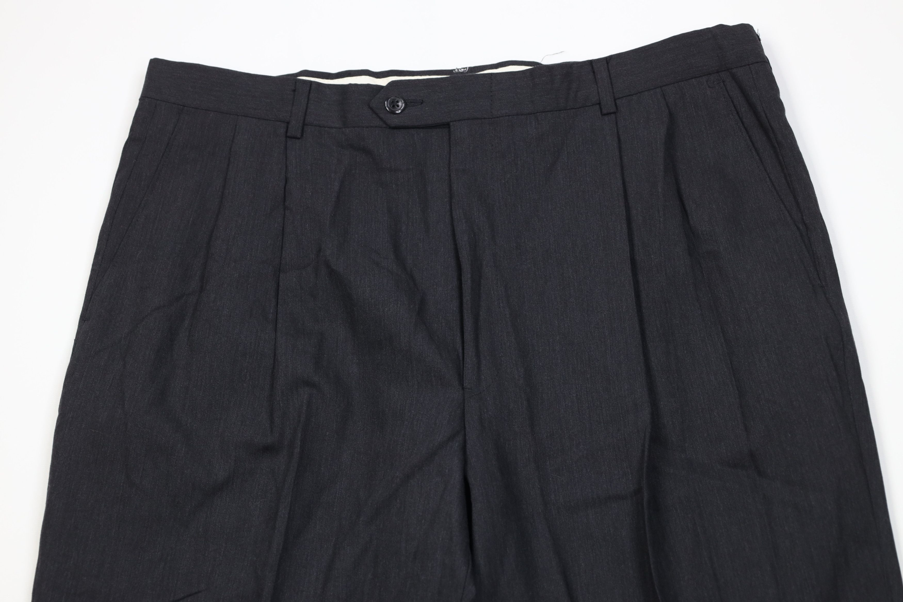 Vintage Vintage 90s Streetwear 100s Wool Knit Wide Leg Chino Pants Size US 38 / EU 54 - 2 Thumbnail