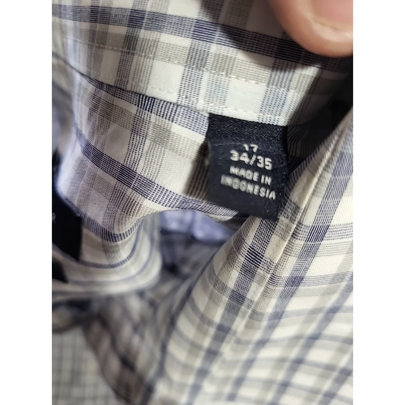 Tommy Hilfiger Tommy Hilfiger Button-Up Shirt Plaid Non-Iron Slim Fit 17 34/35 Gray Mens Long Sleeve Regular Size 17 34/35 Size US XL / EU 56 / 4 - 6 Thumbnail