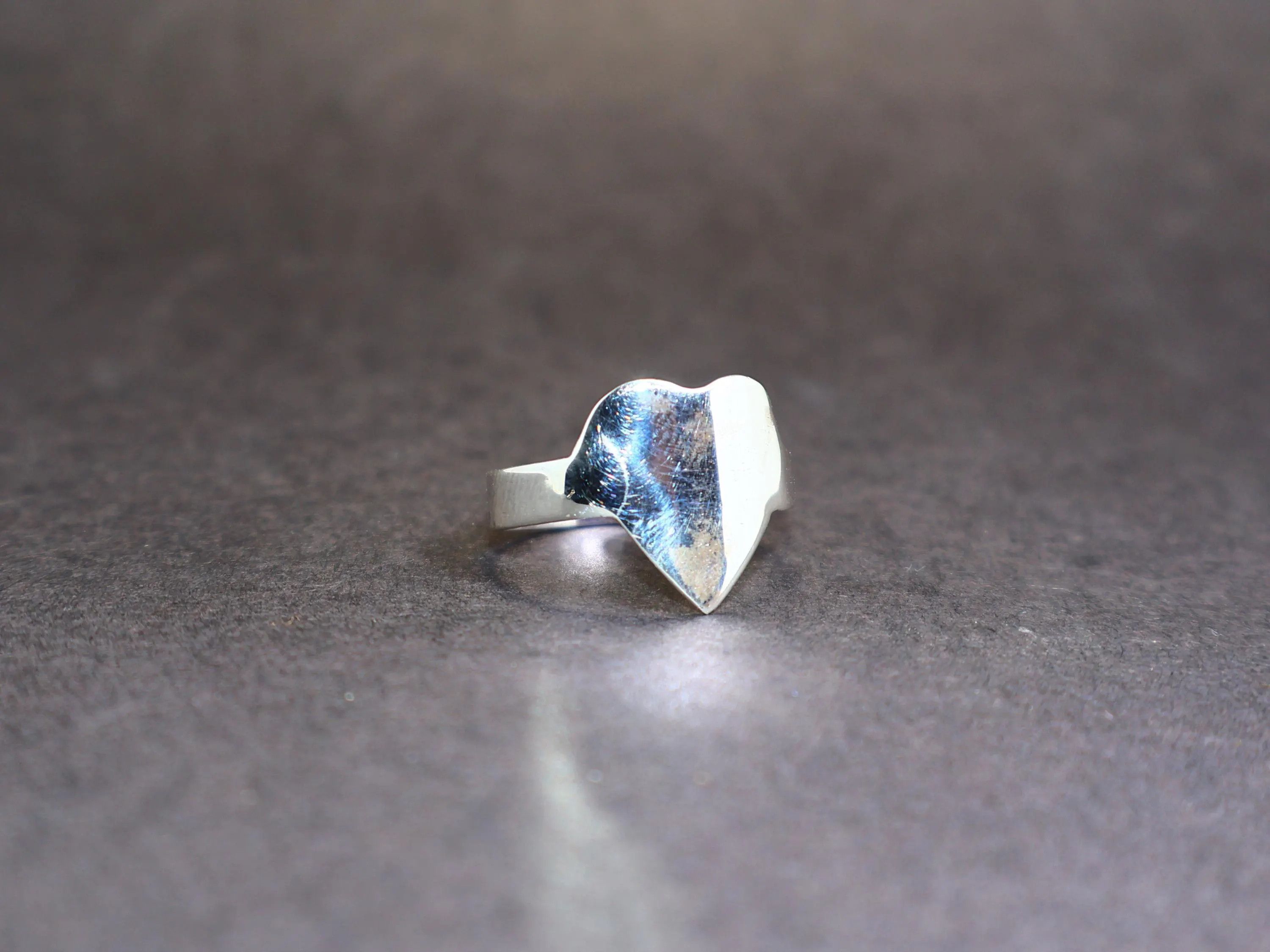 Handmade Heart Ring, Sterling Silver Ring, Silver Handmade Ring, Size ONE SIZE - 3 Thumbnail