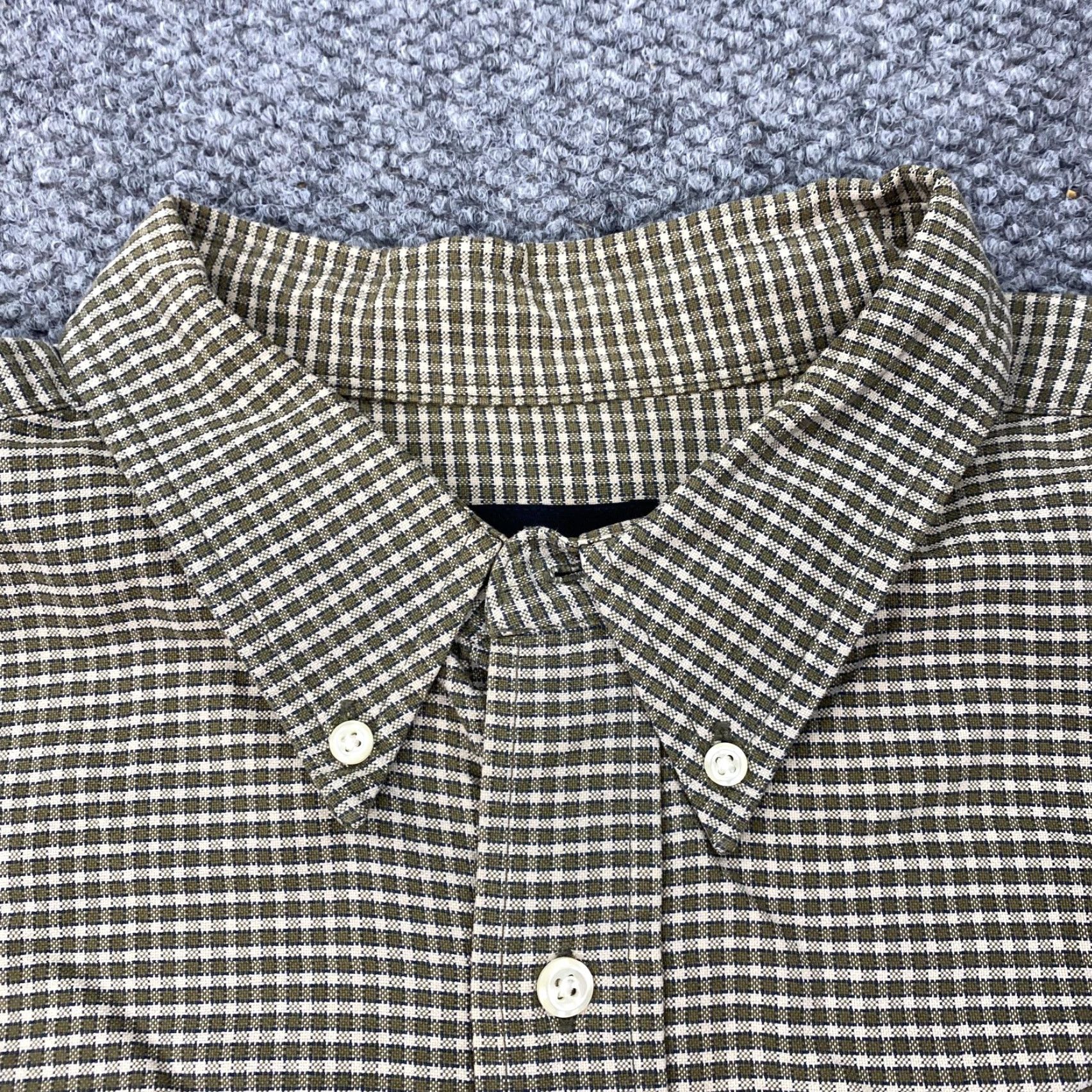 Eddie Bauer VINTAGE Eddie Bauer Shirt Mens 2XL Green Brown Gingham Plaid Button-Up Long Sleeve Cotton Size US XXL / EU 58 / 5 - 3 Thumbnail