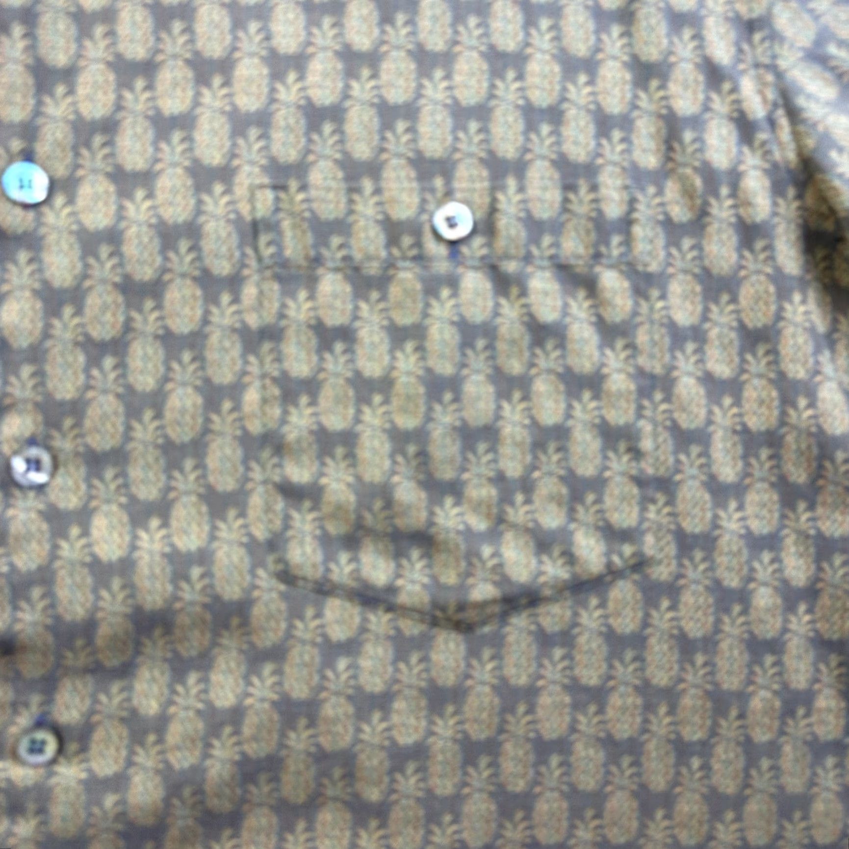 Tori Richard Tori Richard Shirt XL Mens Gray Beige Pineapple Button Up Hawaiian Size US XL / EU 56 / 4 - 4 Thumbnail