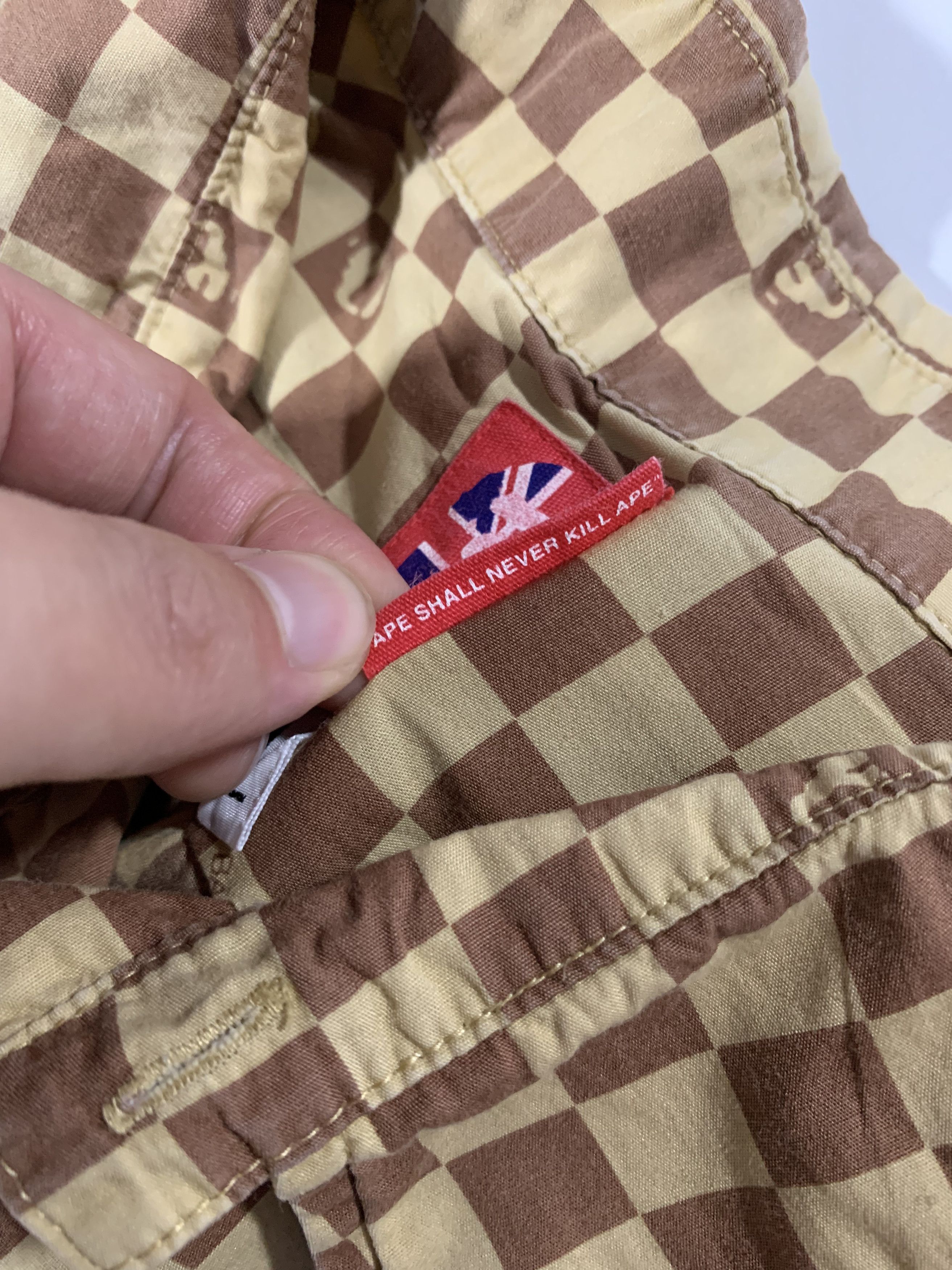 Bape AW02 Damier Micro Check Print Shirt Size US L / EU 52-54 / 3 - 4 Thumbnail