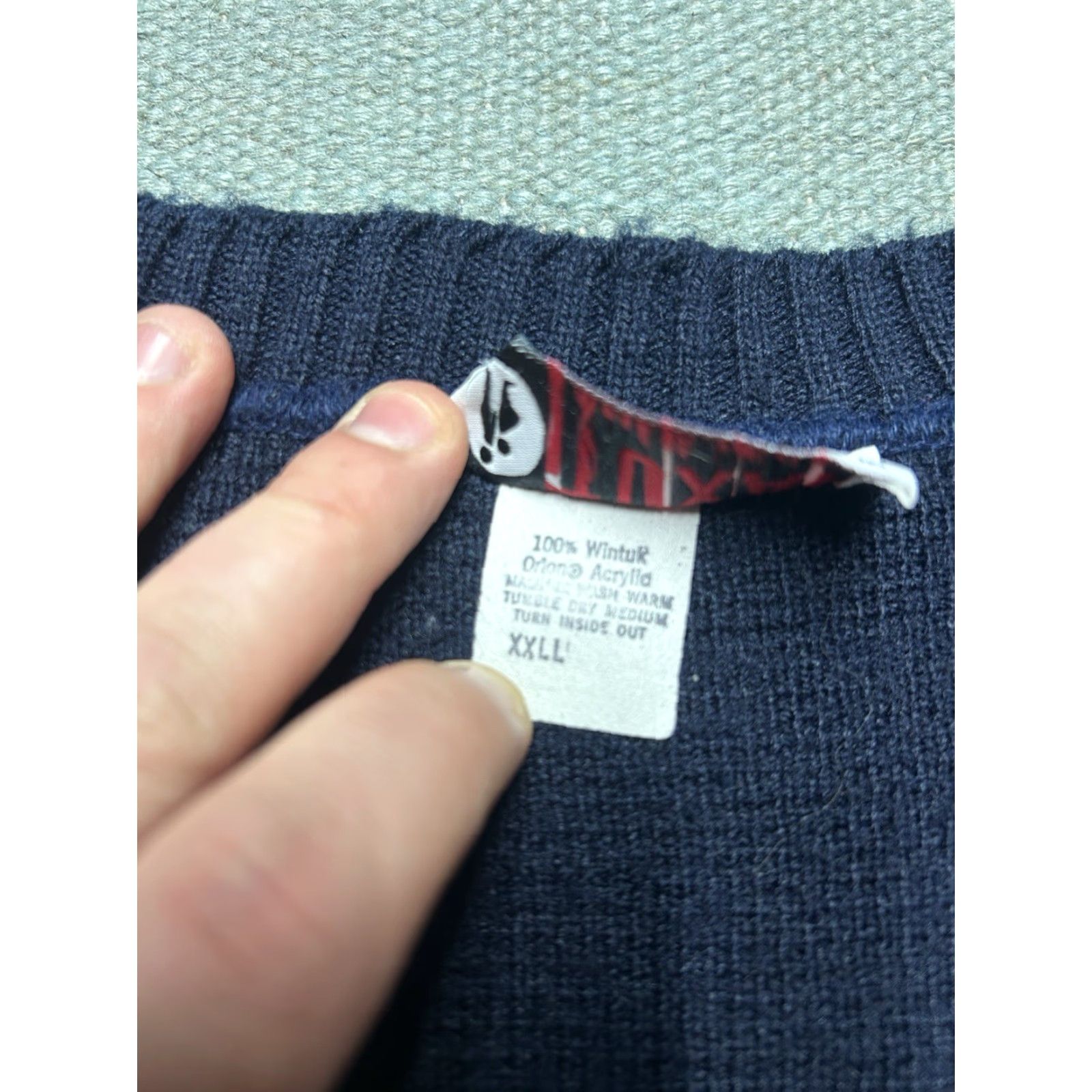 Vintage VINTAGE Tuxan Sweater Argyle V-Neck Pullover 80s 70s Blue 2XL Men’s Long Size US XXL / EU 58 / 5 - 5 Thumbnail