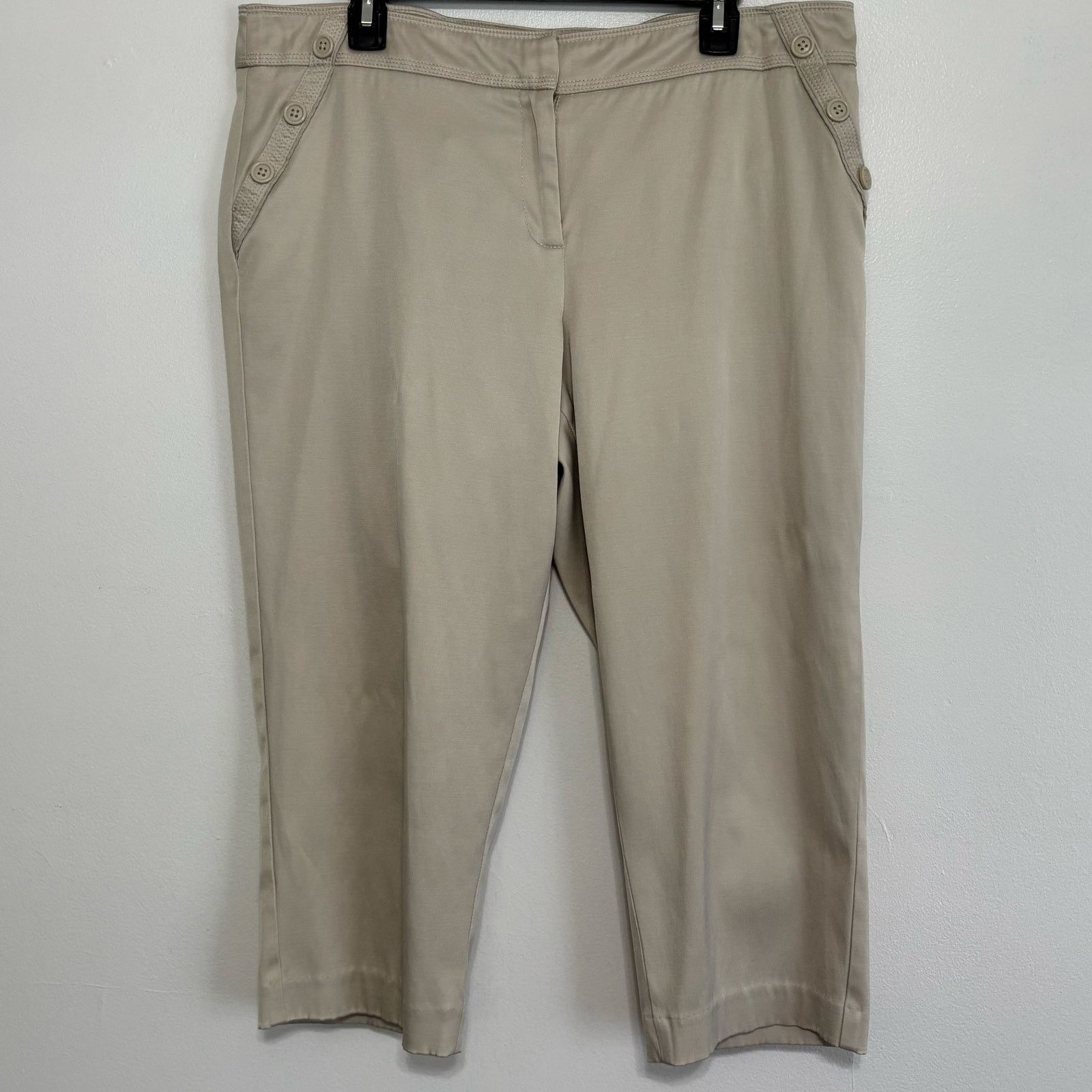 Other Zac & Rachel Tan Khaki Capri Pants Size 16 Stretch Pockets Size 38" / US 16 / IT 52 - 1 Thumbnail