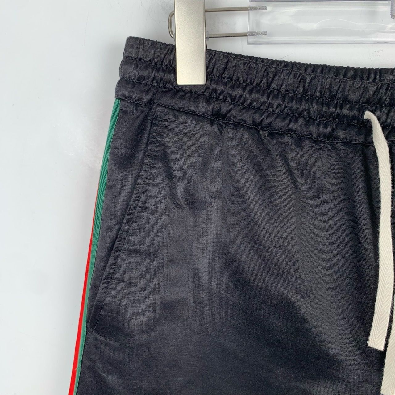 Gucci Gucci Black Waxed Cotton Shorts with Red and Green Stripes ( Size US 28 / EU 44 - 7 Thumbnail
