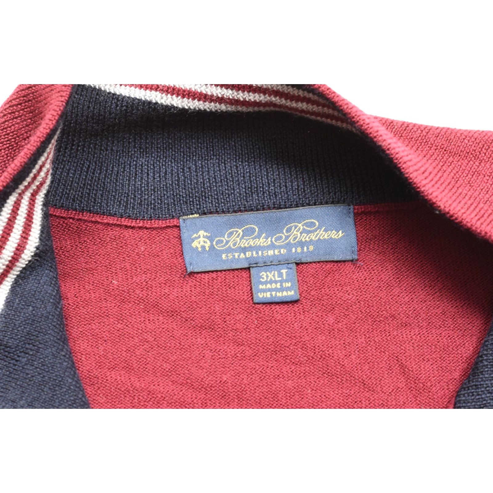 Brooks Brothers VINTAGE? No. Brooks Brothers 3XLT Men's Red 1/4 Zip Pullover Sweater 100% Merino Wool Solid Knit Zipper Regular Big & Tall Mens Size US XXL / EU 58 / 5 - 8 Thumbnail