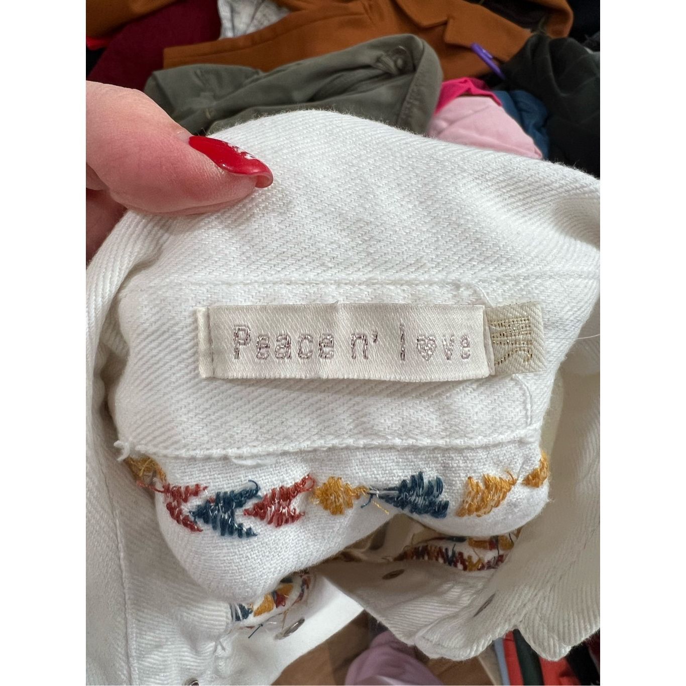 Other PEACE N' LOVE embroidery snap shacket sz S/M Size M / US 6-8 / IT 42-44 - 5 Thumbnail