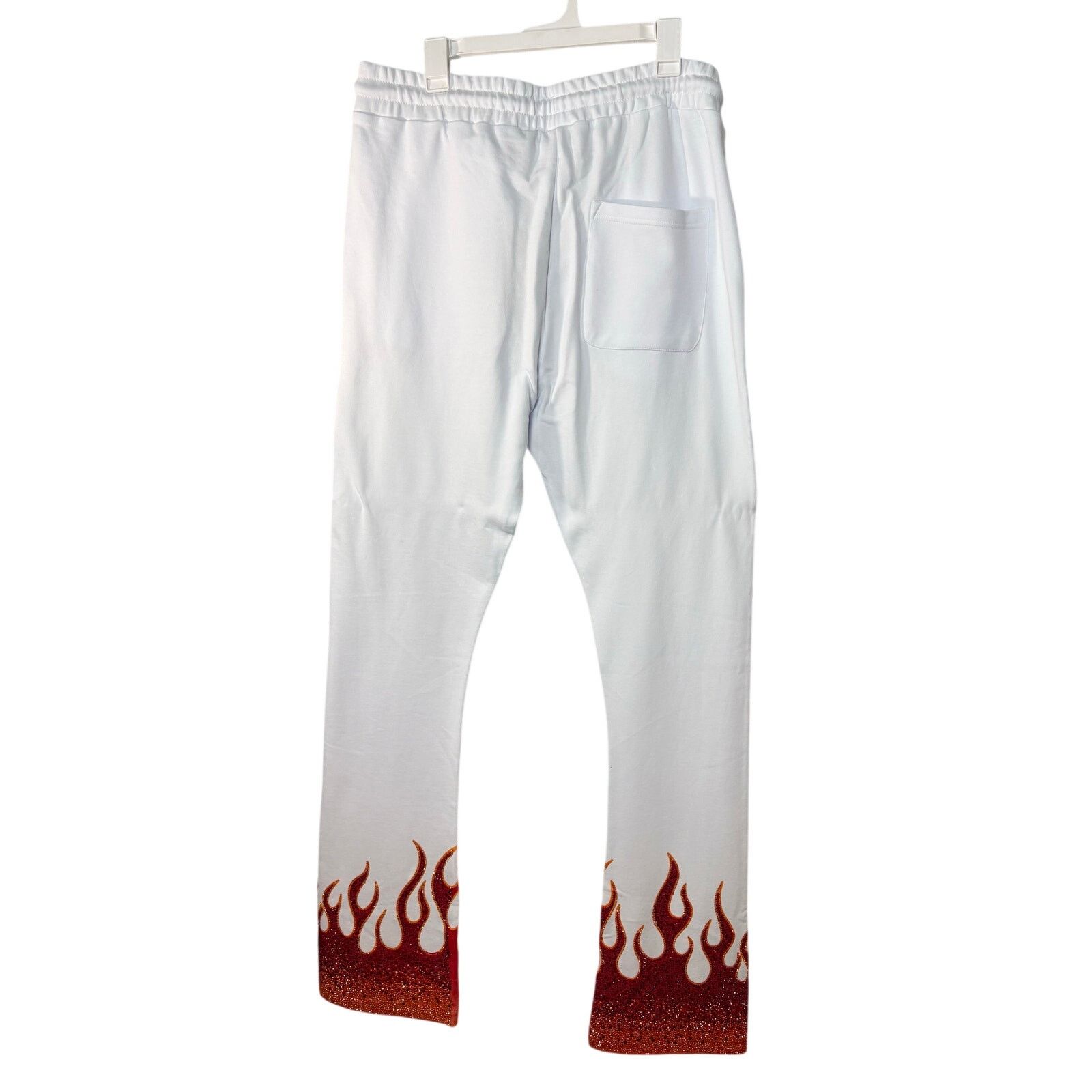Other Left Point XL White Flare Sweatpants with Rhinestones NWT Size US 34 / EU 50 - 5 Thumbnail