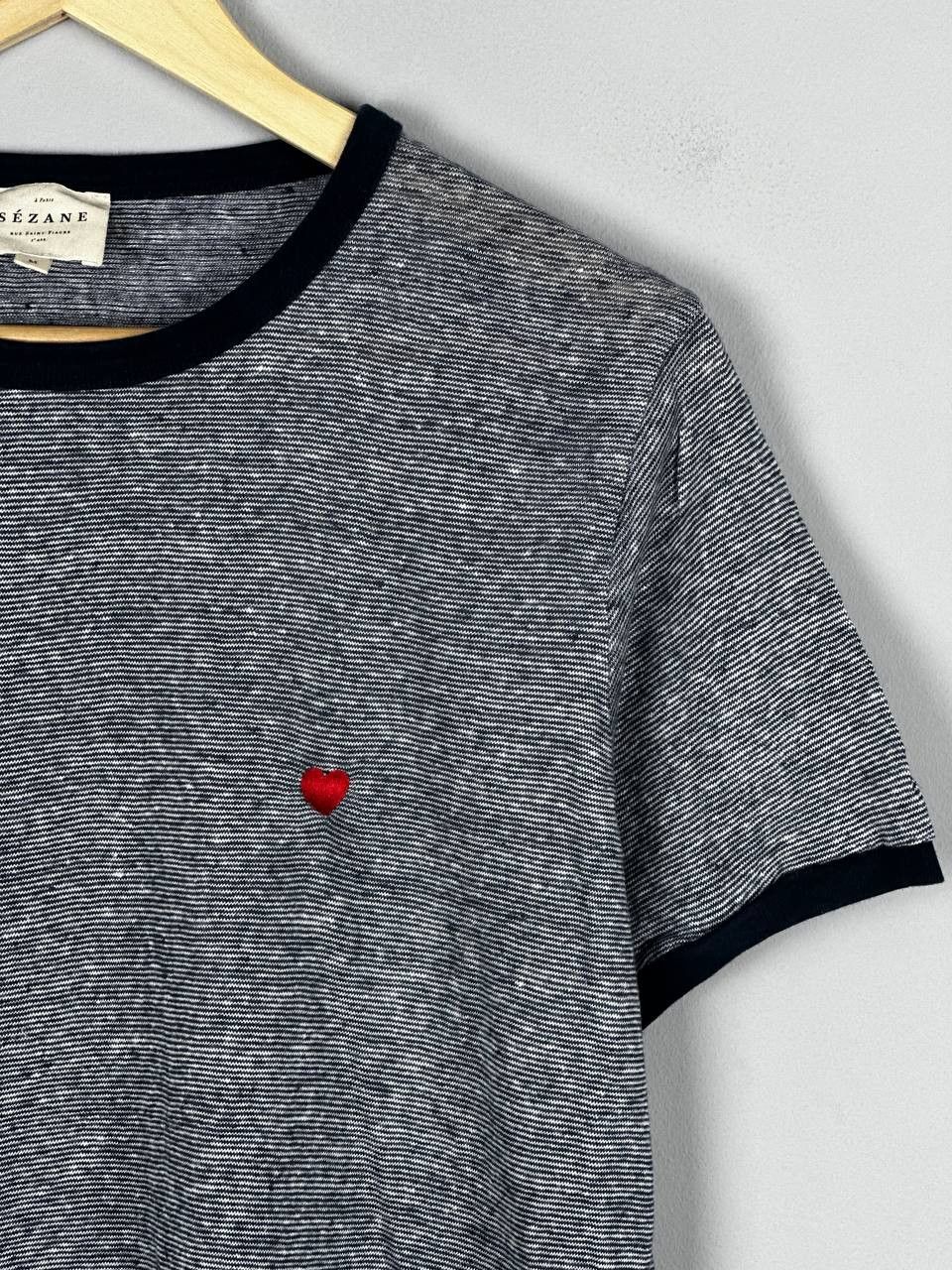 Sezane SEZANE PARIS Linen Heart Logo T-shirt Y2K Size M Size M / US 6-8 / IT 42-44 - 4 Thumbnail