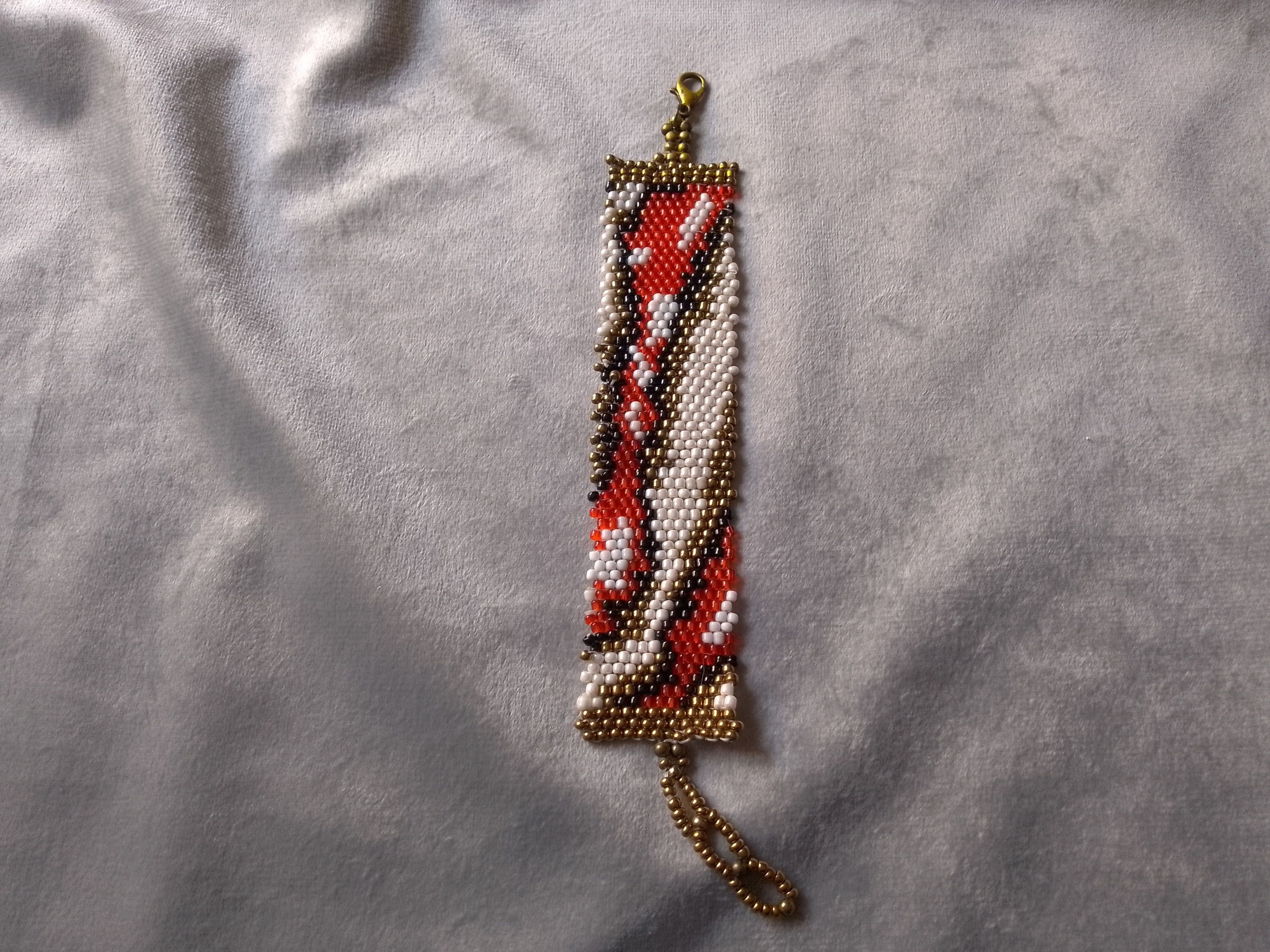 Handmade Bracelet Snake Pattern Beaded Embroidered Elegant Ethnic Size ONE SIZE - 3 Thumbnail