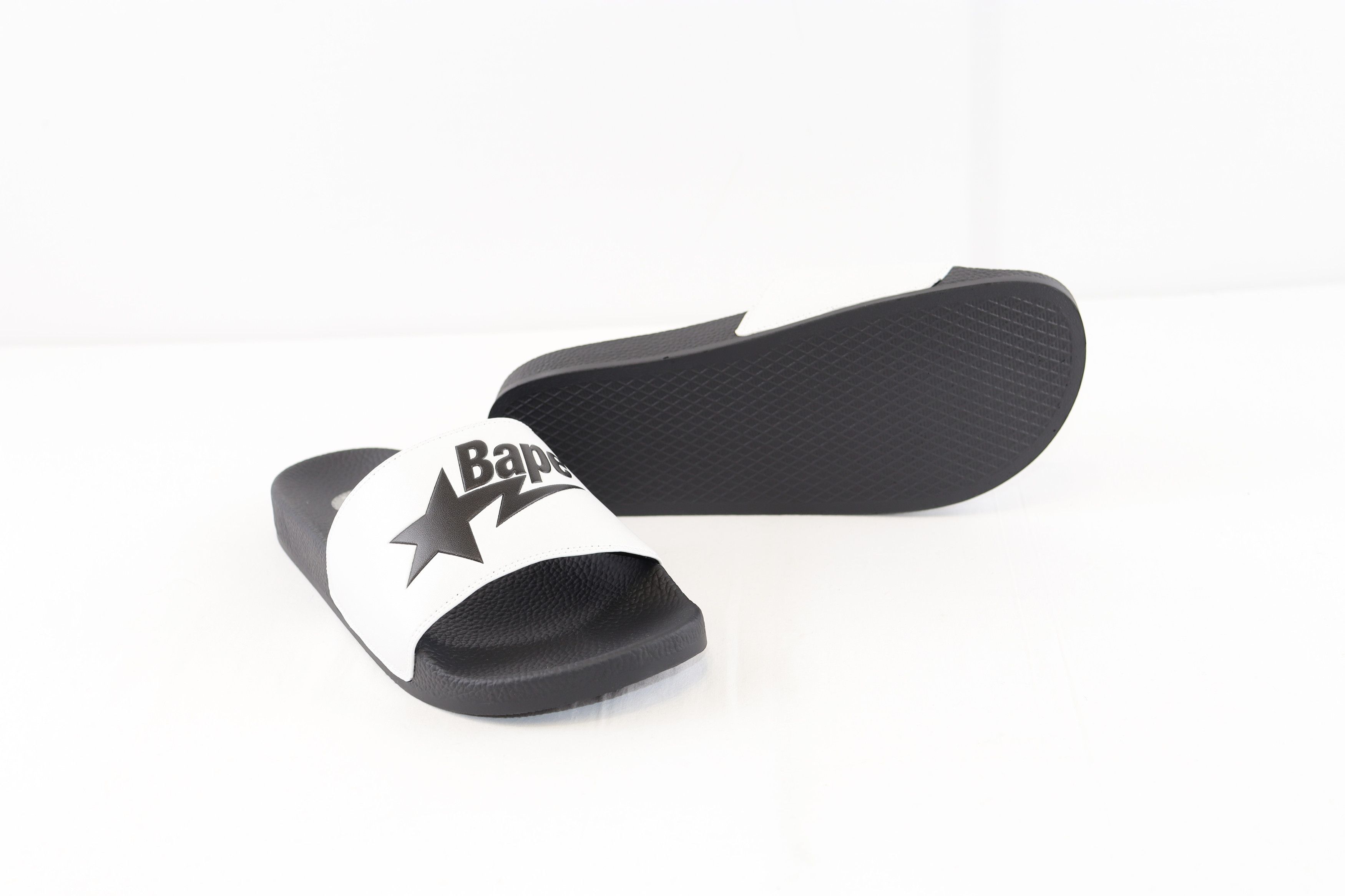 Bape o1rshd1 Bapesta Slides Sandals in Black White Size US 9 / EU 42 - 8 Thumbnail