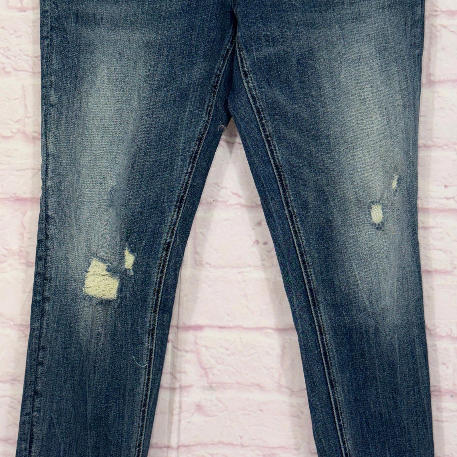 Other Vervet Blue Size 29 Crossover Distressed Skinny Jeans Size 29" - 5 Thumbnail